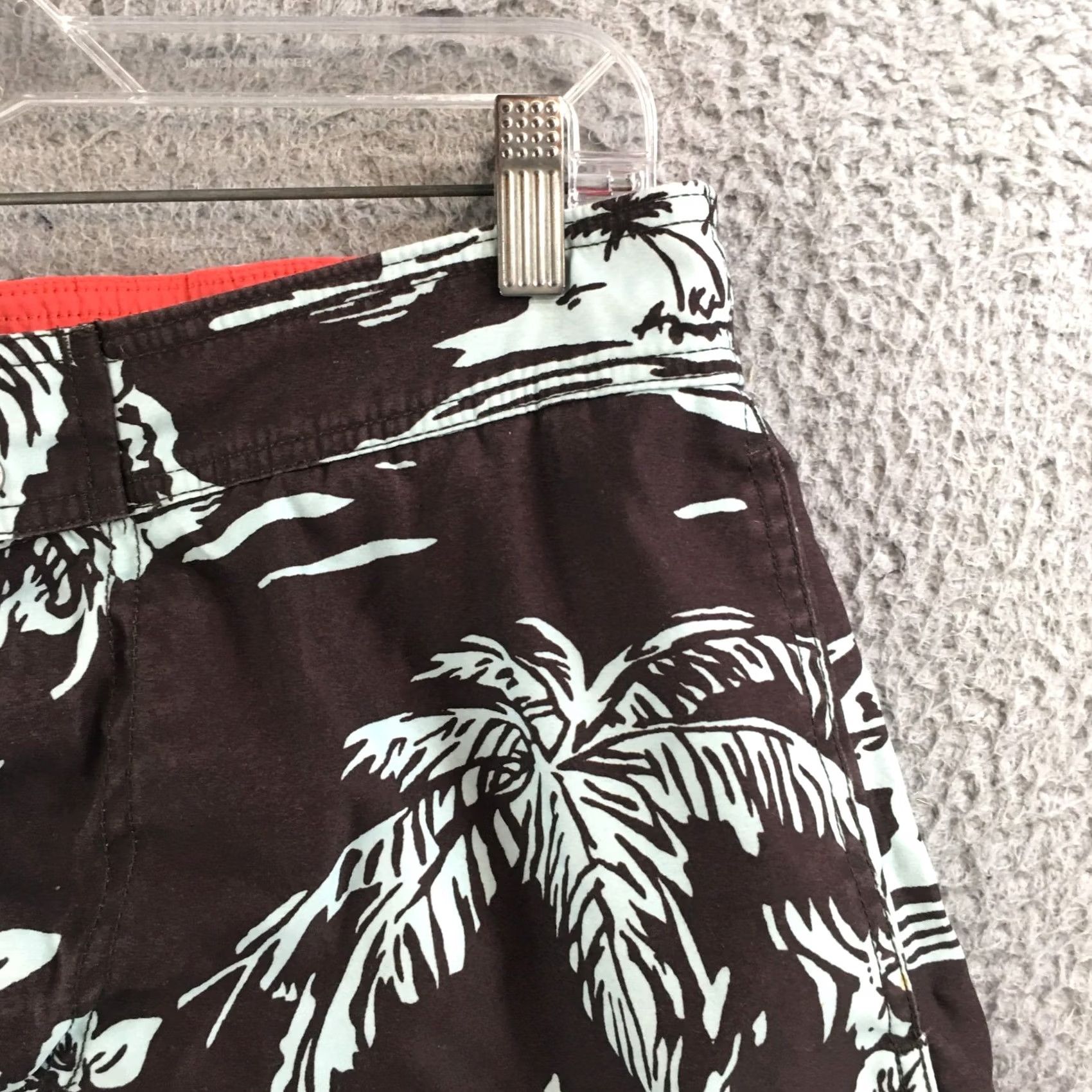Nautica Nautica Shorts Mens M Brown Mint Tropical Swim Board Shorts Drawstring Elastic Mens Size US 31 - 3 Thumbnail