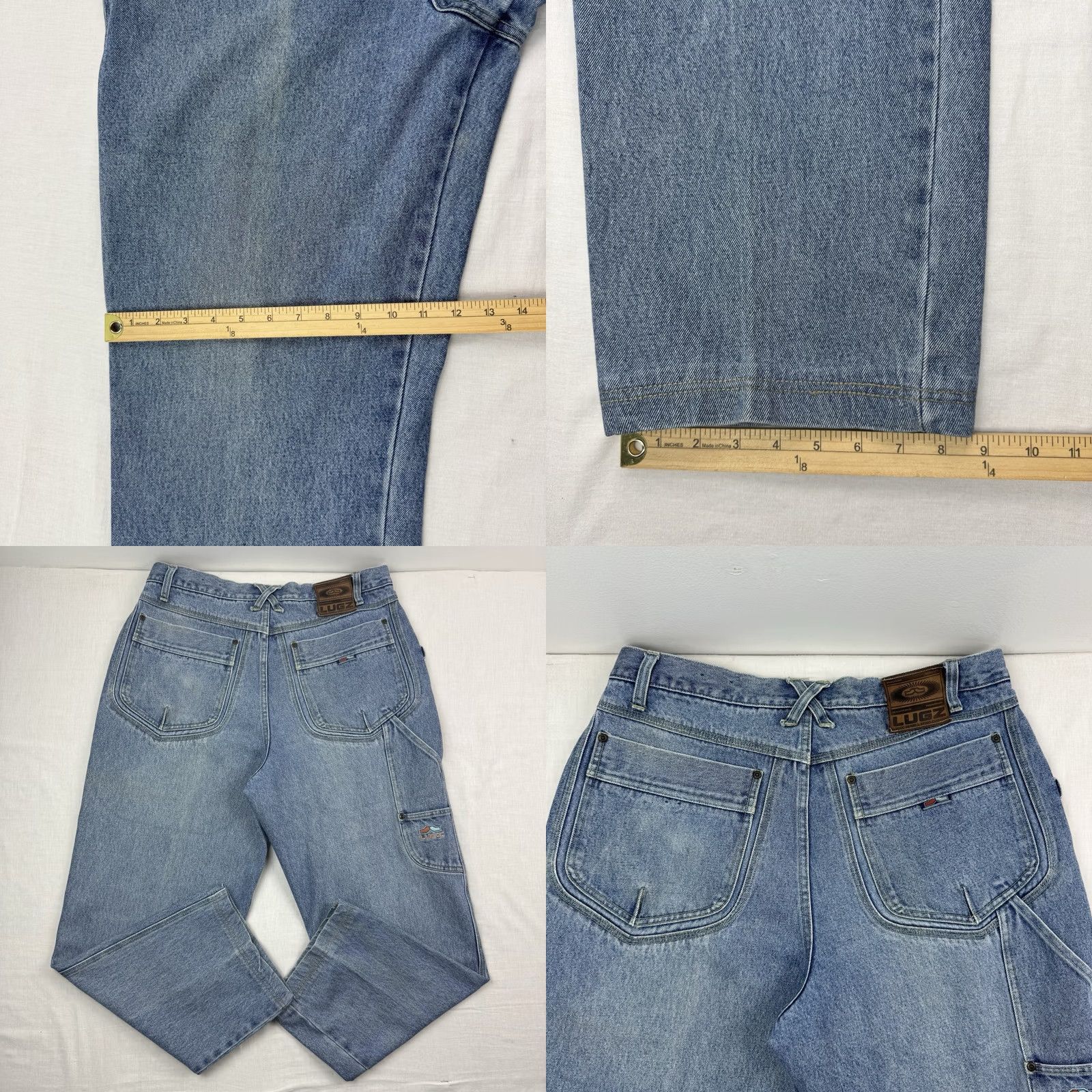 Lugz VINTAGE Lugz Jeans Adult 34x28 Hipster Punk Skater Pockets Embroidered Denim Blue 90s Y2K Mens jeans Size US 34 / EU 50 - 9 Thumbnail