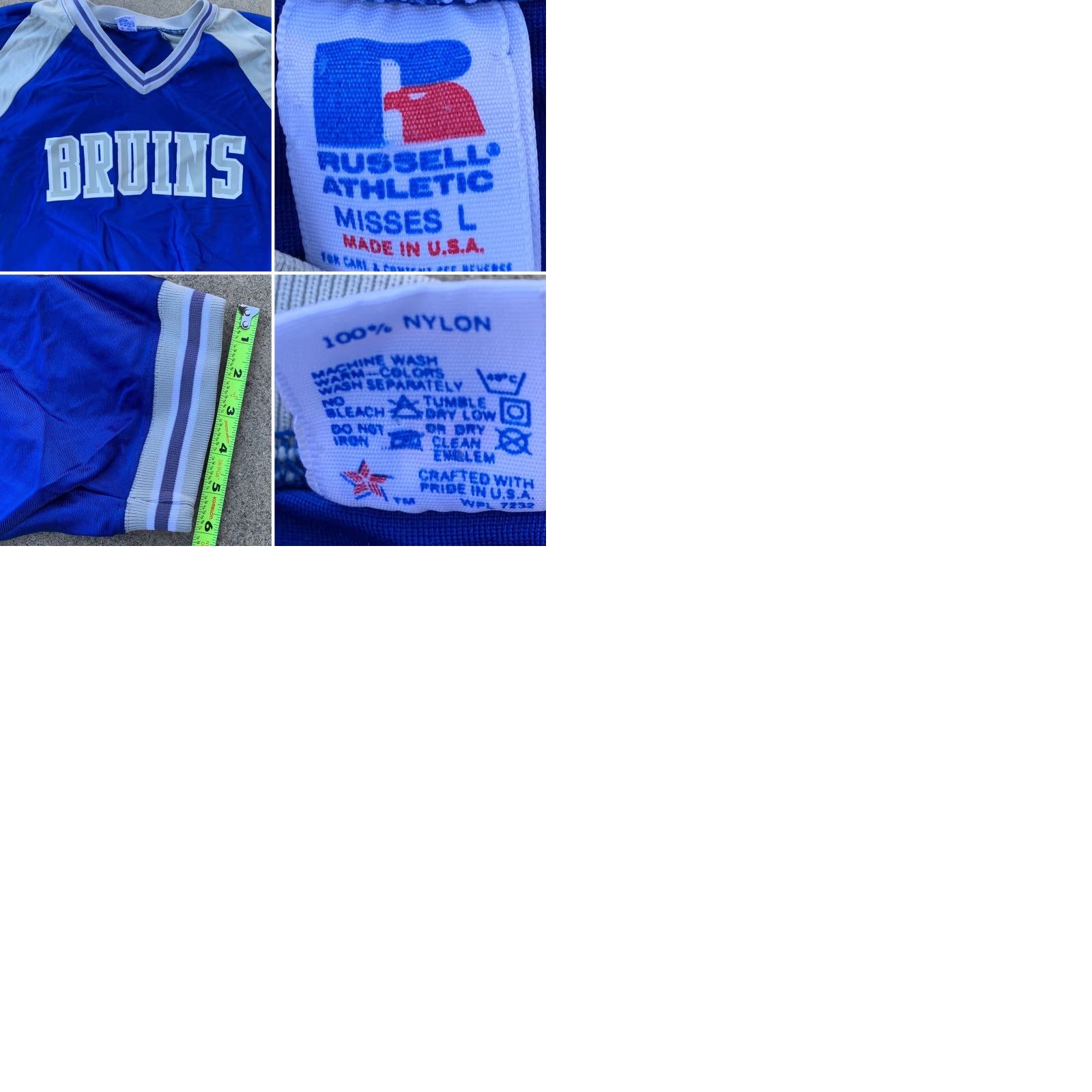 Russell Athletic Vintage Bruins Football Jersey Misses L Made In USA 80s 90s Dolman Sleeves Size L / US 10 / IT 46 - 9 Thumbnail