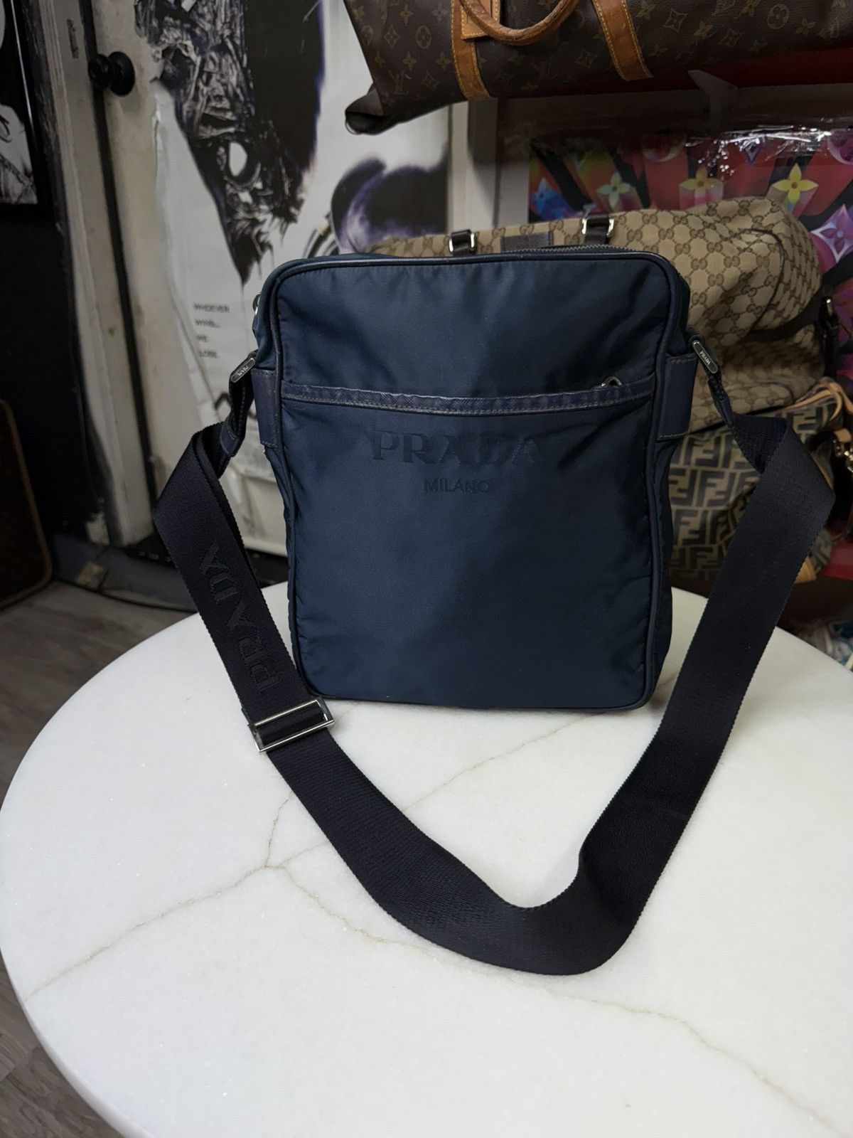 Prada Prada Messenger Nylon Bag Prada Logo Crossbody Bag Preowned Size ONE SIZE - 14 Thumbnail