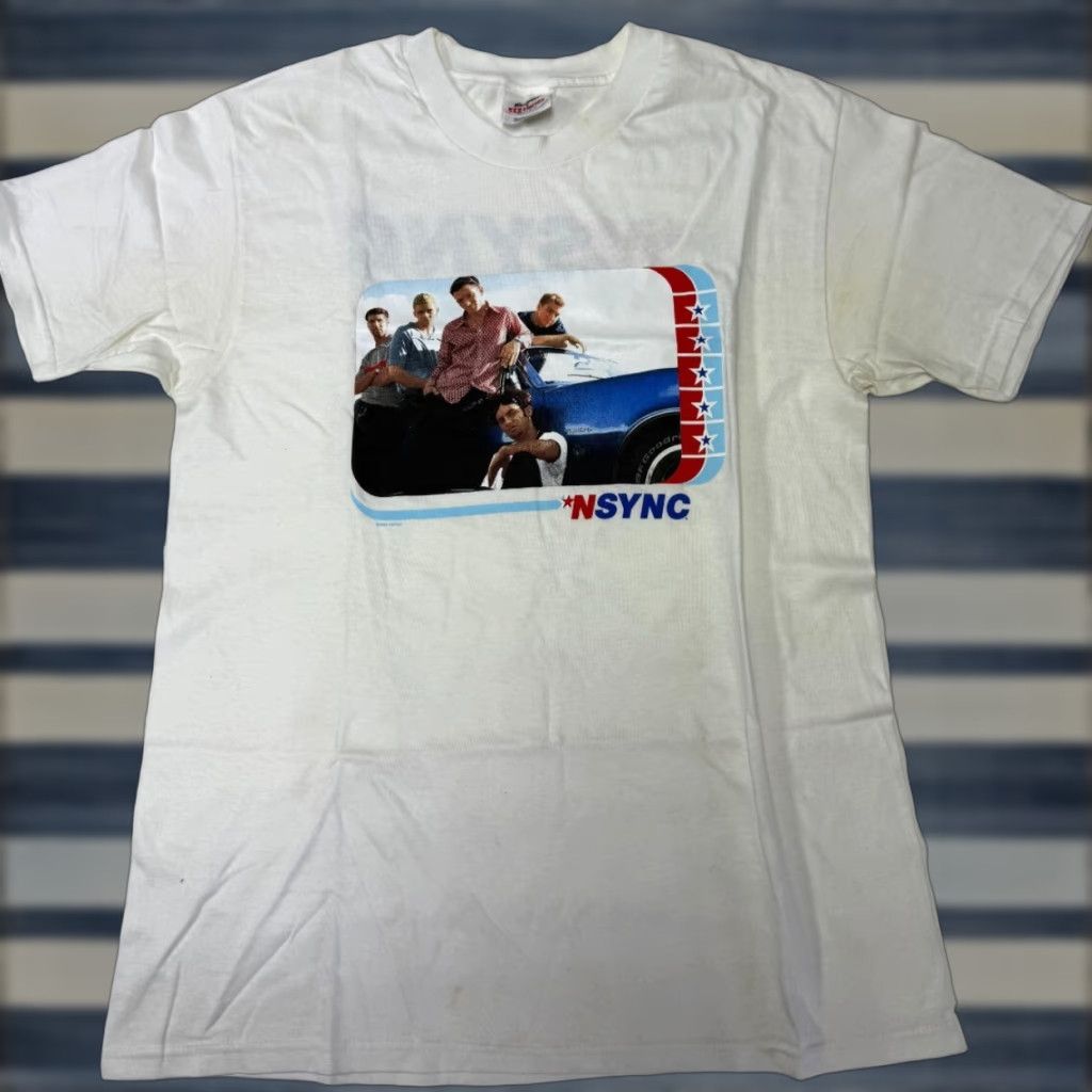 Hanes VINTAGE *NSYNC 90s Concert Tour Double-Sided T-Shirt Hanes XL White Mens Size US XL / EU 56 / 4 - 1 Thumbnail