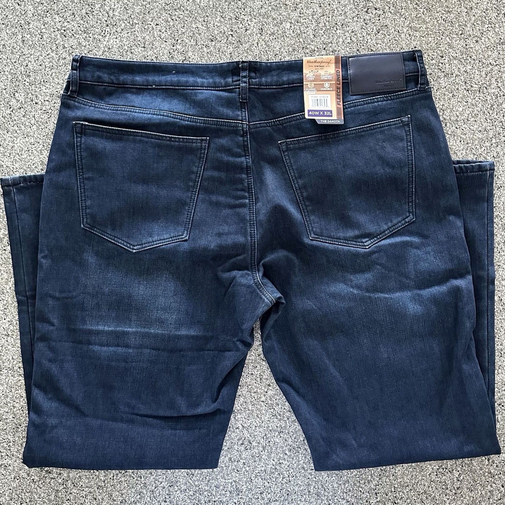 Weatherproof Weatherproof Weatherproof Vintage Jeans The Dakota Mens 40x32 Regular Fleece Lined Cotton Polyester Elastane Blue 40 Regular Mens Jeans Size US 40 / EU 56 - 7 Thumbnail
