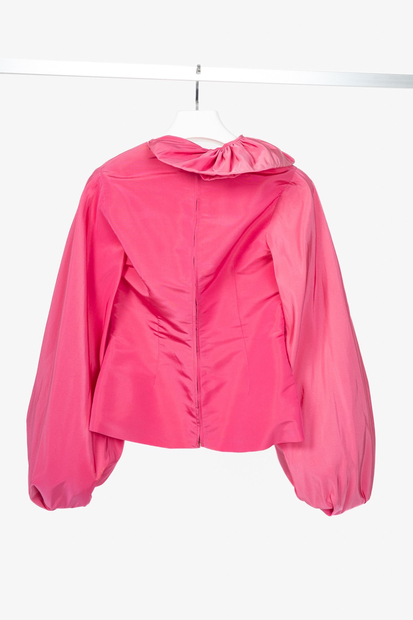 Other Greta Constantine Ofelia Pink Silk-Taffeta Ruffle Blouse Size S / US 4 / IT 40 - 2 Thumbnail