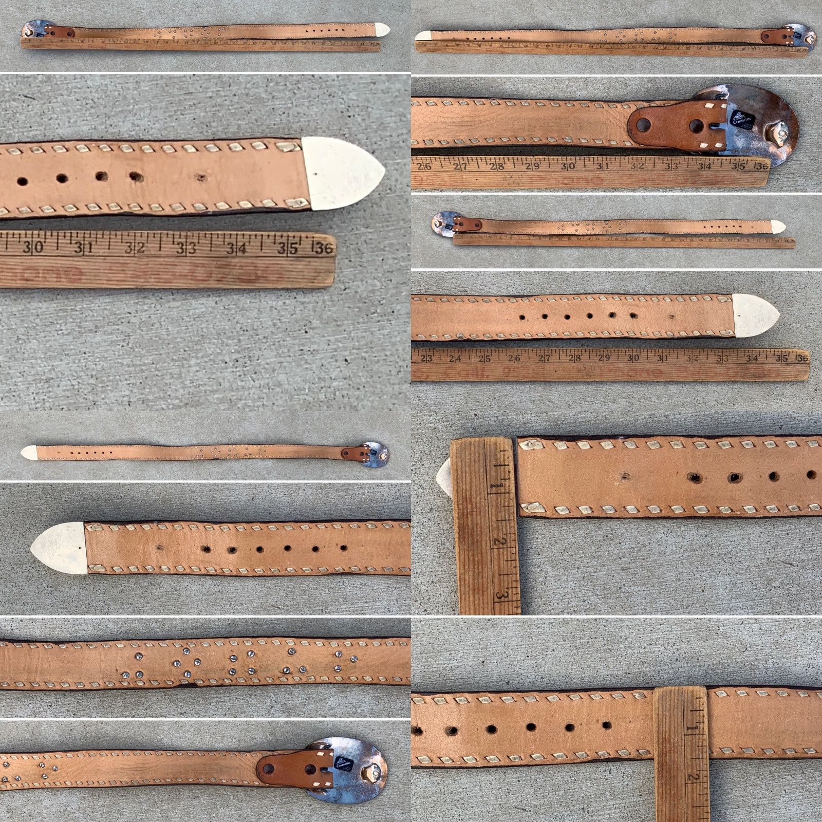 Vintage VINTAGE Tooled Leather Western Belt The Name Carol C Buckle El Arturo Crumrine Belt Size ONE SIZE - 10 Thumbnail