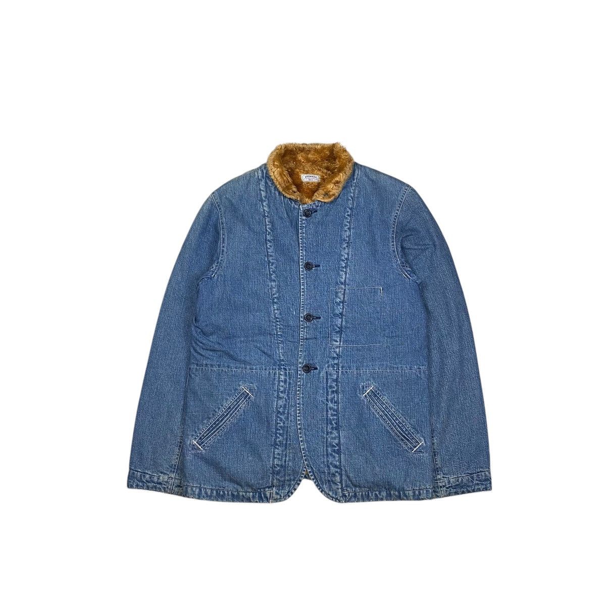 Eternal × Japanese Brand × Sugar Cane Eternal Japan Fur Shawll Collar Chore Denim Jacket Size US M / EU 48-50 / 2 - 1 Thumbnail