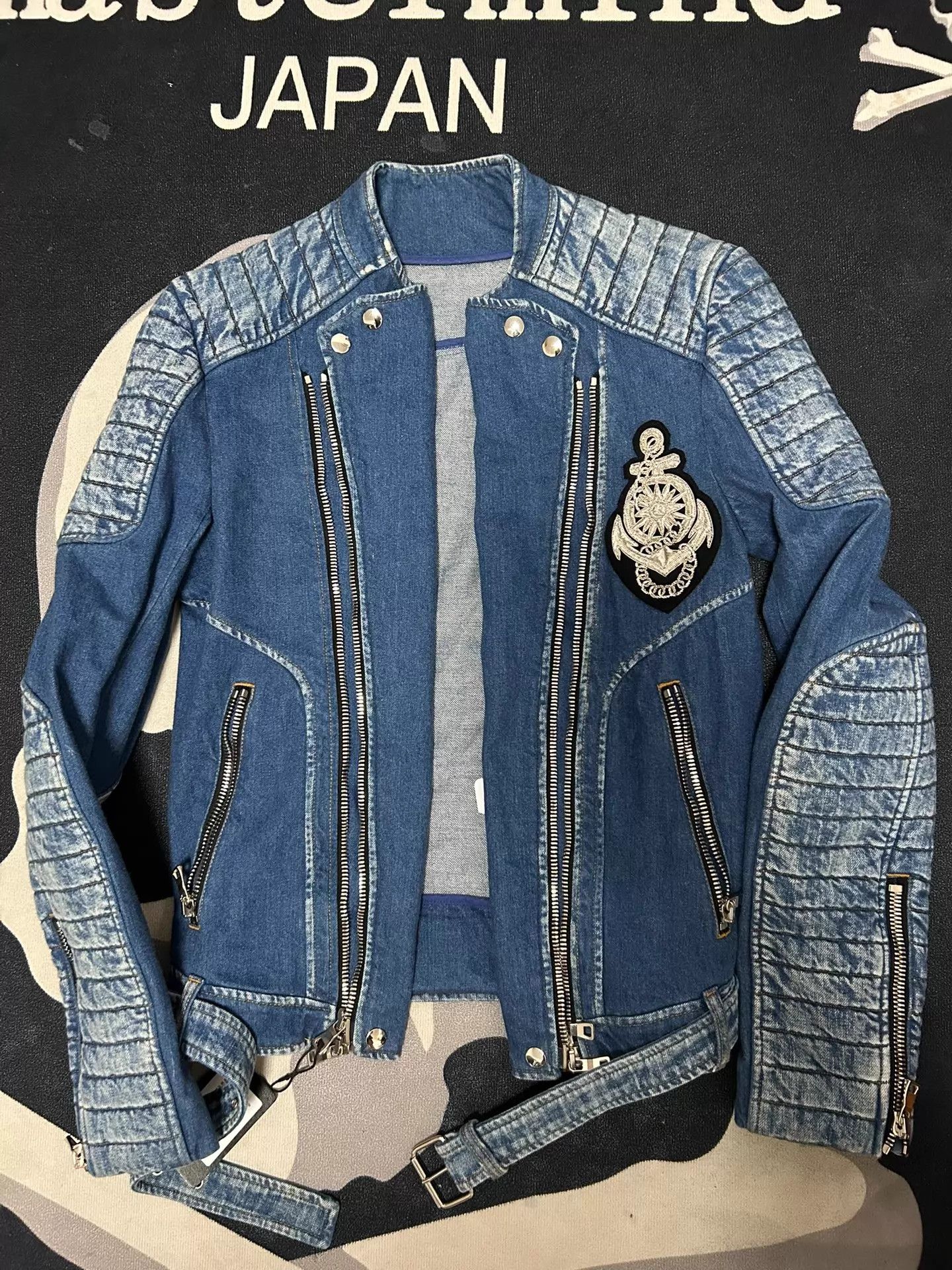 BALMAIN デニム ライダース ジャケット S Balmain Balmain SS11 Runway Safety Pin Jacket Decarnin | Grailed