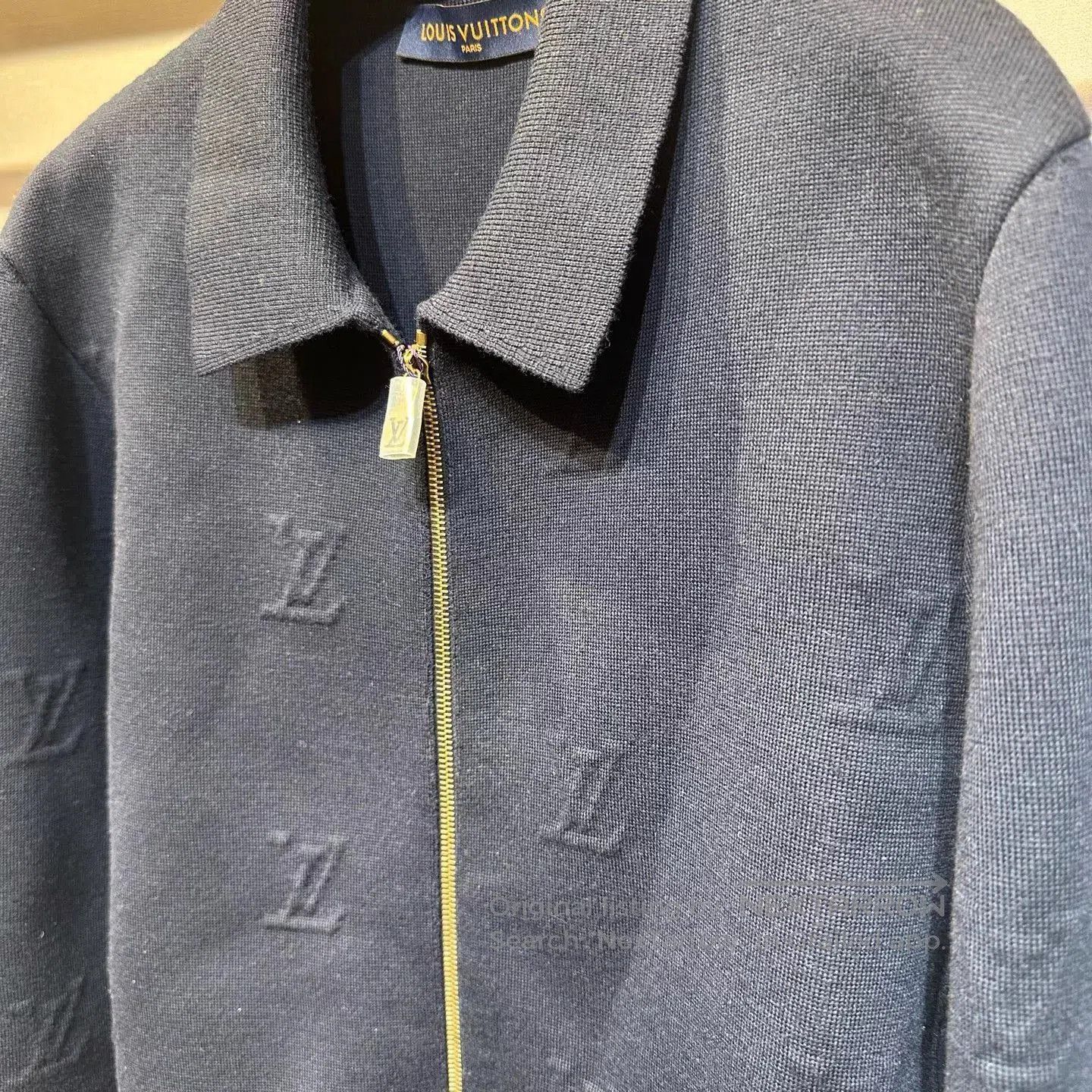 Louis Vuitton Blue Zip-Up Collar Jacket - XL. Size US XL / EU 56 / 4 - 3 Thumbnail