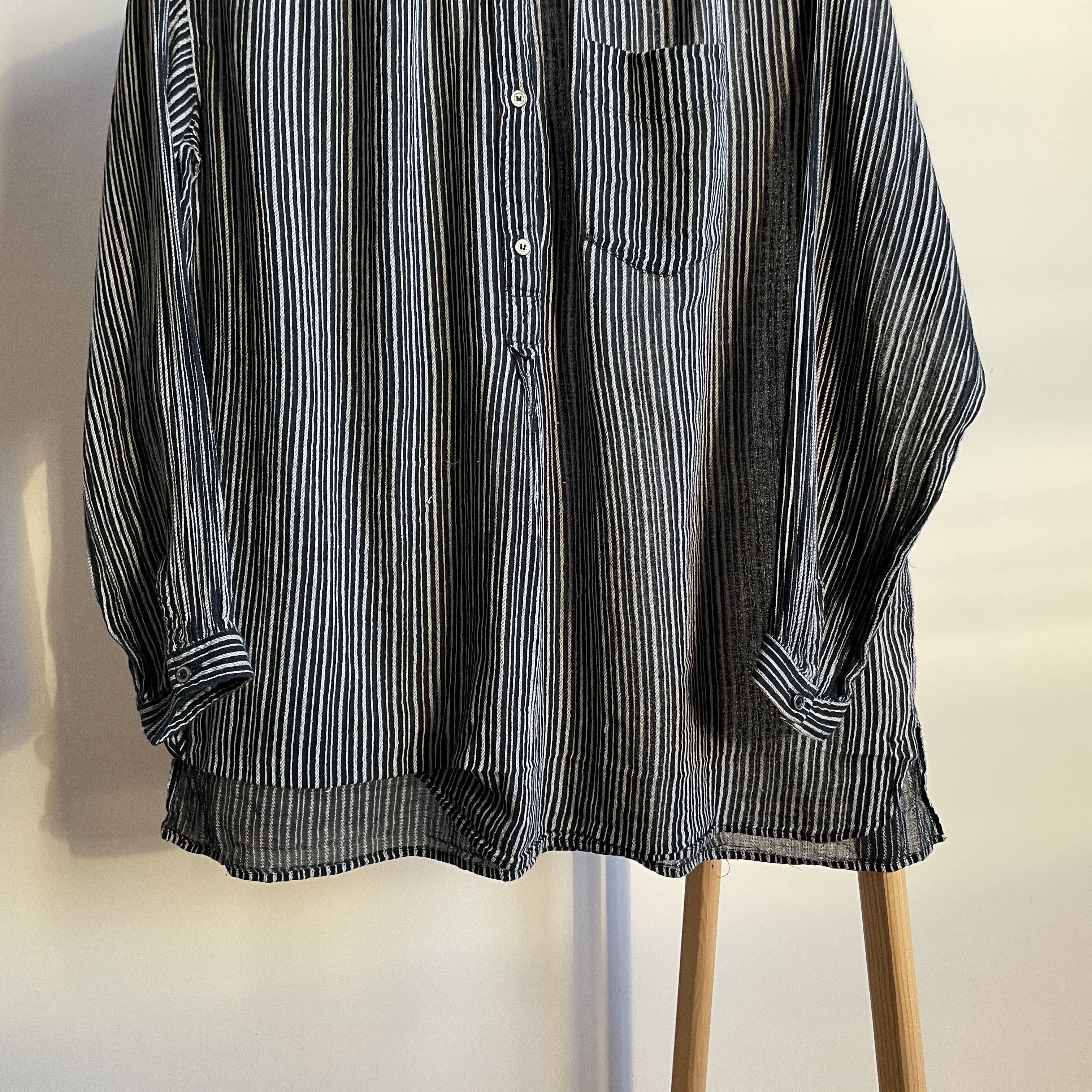 Isabel Marant Etoile Isabel Marant Etoile Collarless Striped Grandad Blouse Size XS / US 0-2 / IT 36-38 - 8 Thumbnail