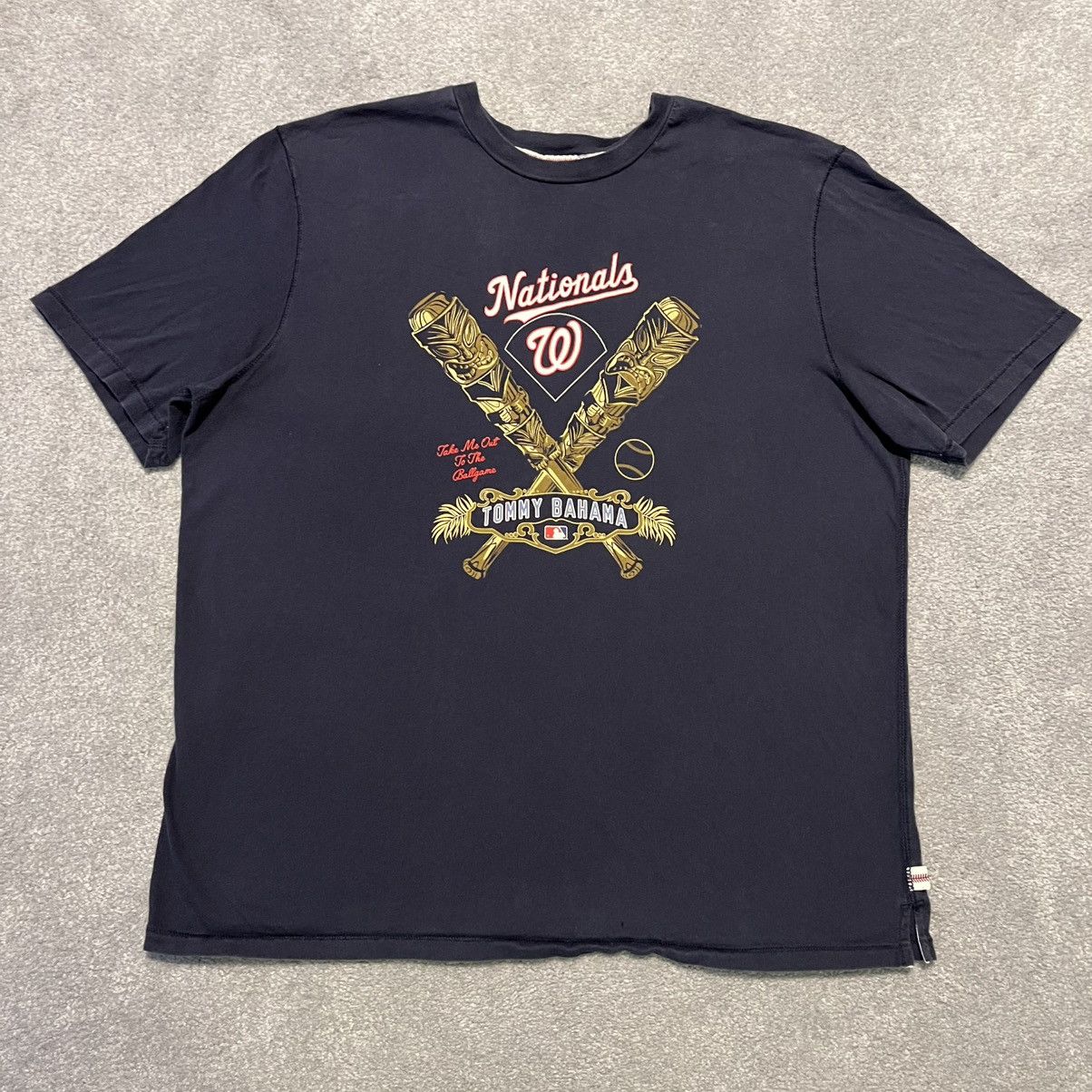 MLB × Tommy Bahama × Vintage Tommy Bahama MLB Washington Nationals Tropical Tiki T Shirt Size US XL / EU 56 / 4 - 2 Thumbnail