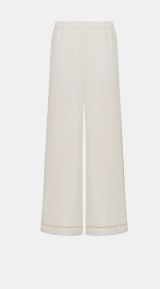 Dior o1w1db10924 Silk Pajama Pants in White Size 34" / US 12 / IT 48 - 2 Thumbnail