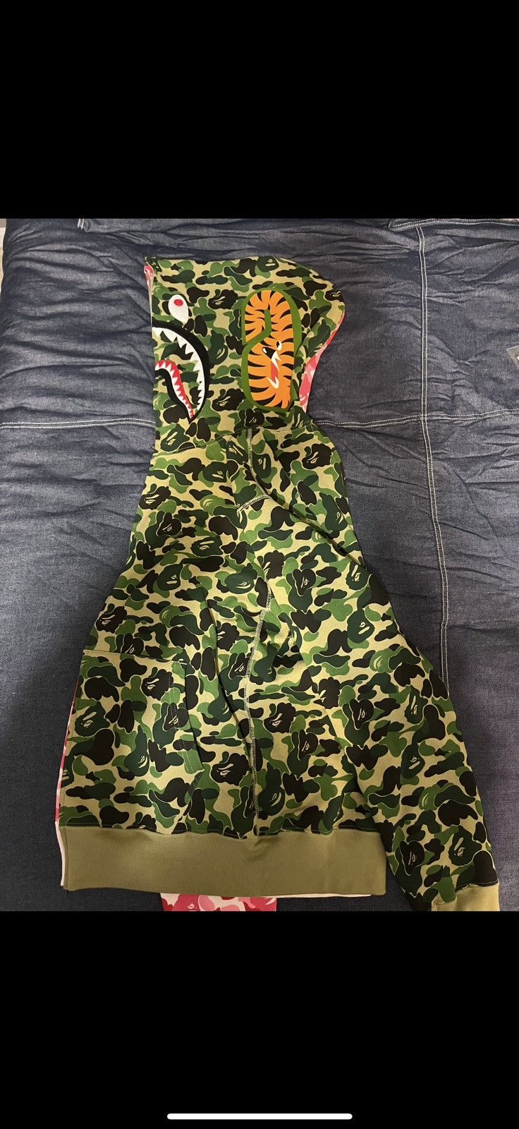 Bape ABC Camo Split Half Shark Full Zip Hoodie Size US XL / EU 56 / 4 - 4 Thumbnail