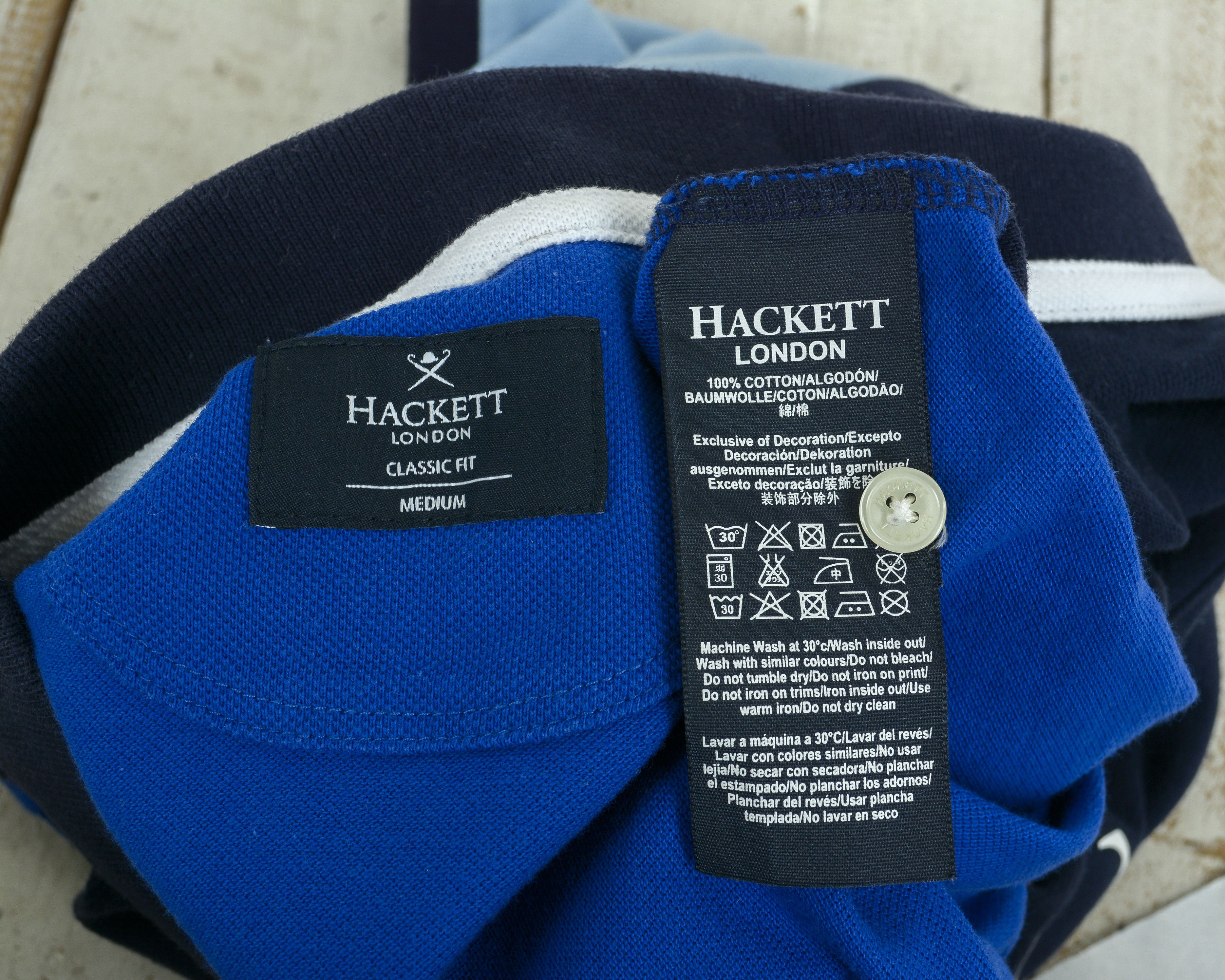 Hackett #1 men L Polo Shirt Short Sleeved Navy Top Summer Golf Blue Size US M / EU 48-50 / 2 - 7 Thumbnail