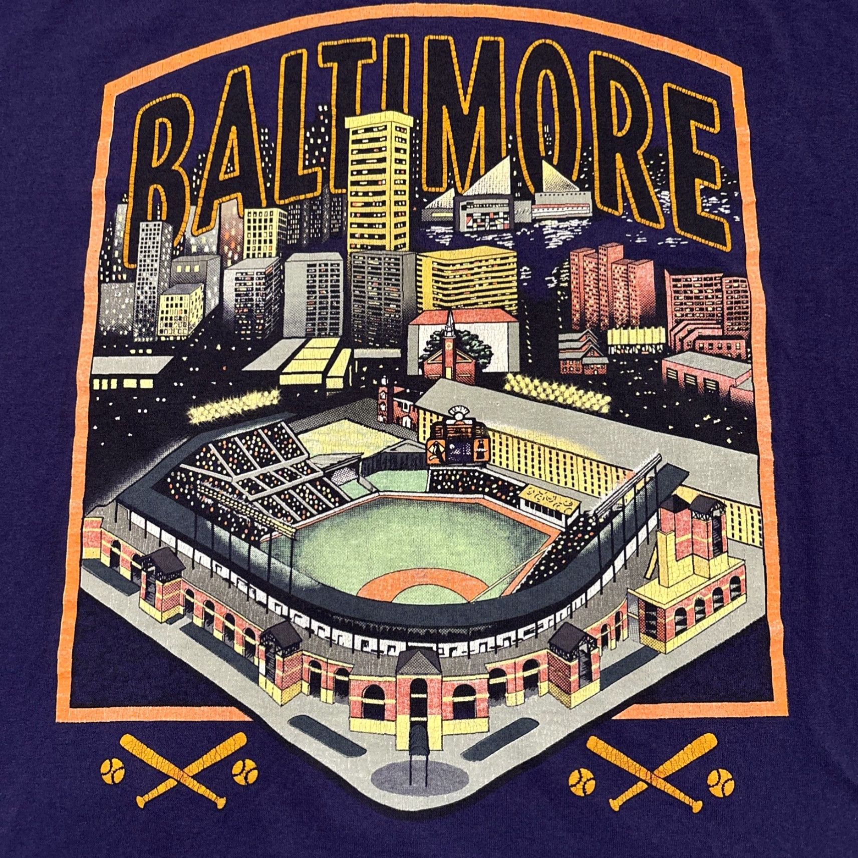 Hanes VINTAGE 90s Hanes Baltimore Orioles T-Shirt XL Purple Single Stitch Crew Neck Mens USA Size US XL / EU 56 / 4 - 2 Thumbnail