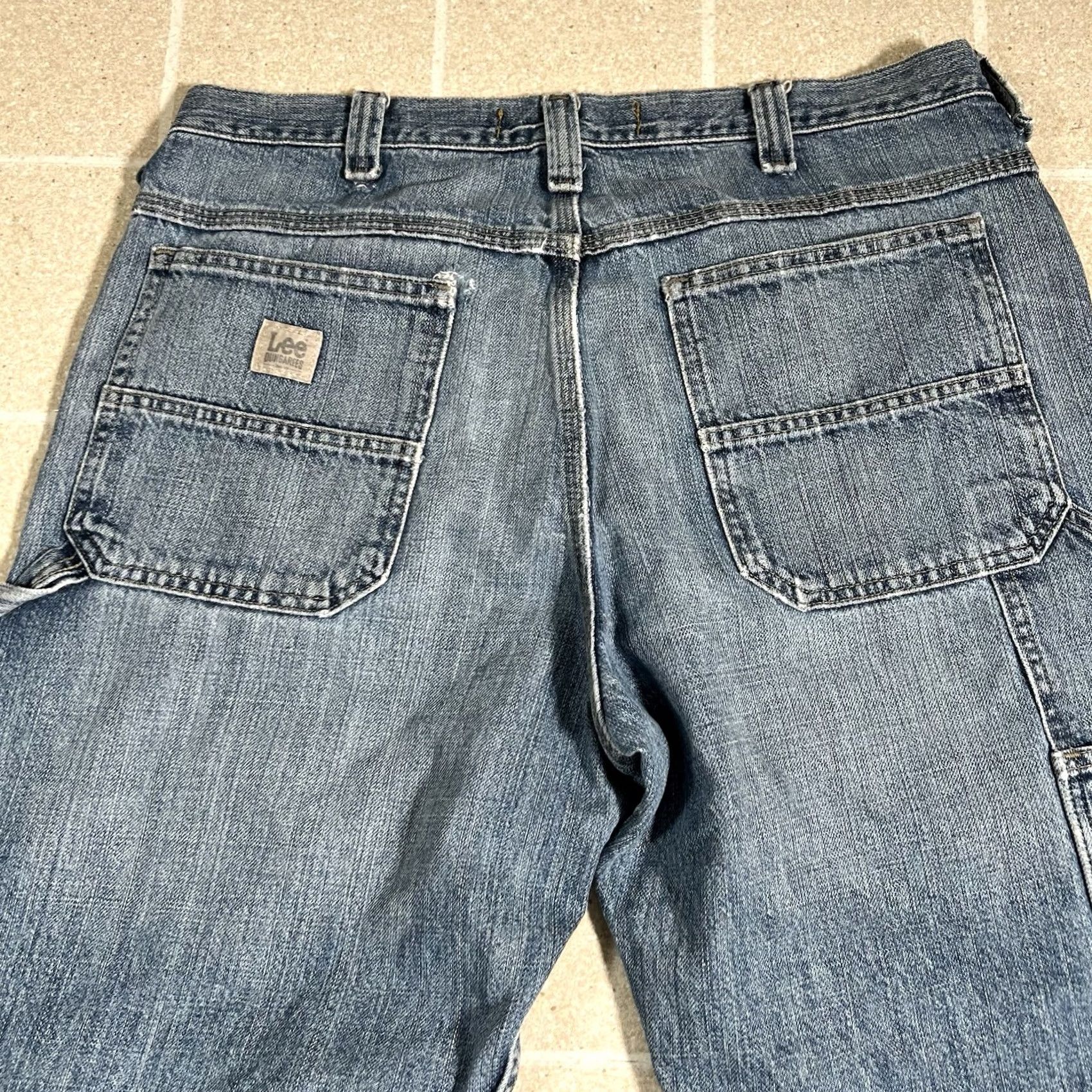 Lee Lee Jeans Y2K Carpenter Denim Wide-Leg Distressed 34x30 Mens Blue Cotton Denim Jeans Size US 34 / EU 50 - 2 Thumbnail