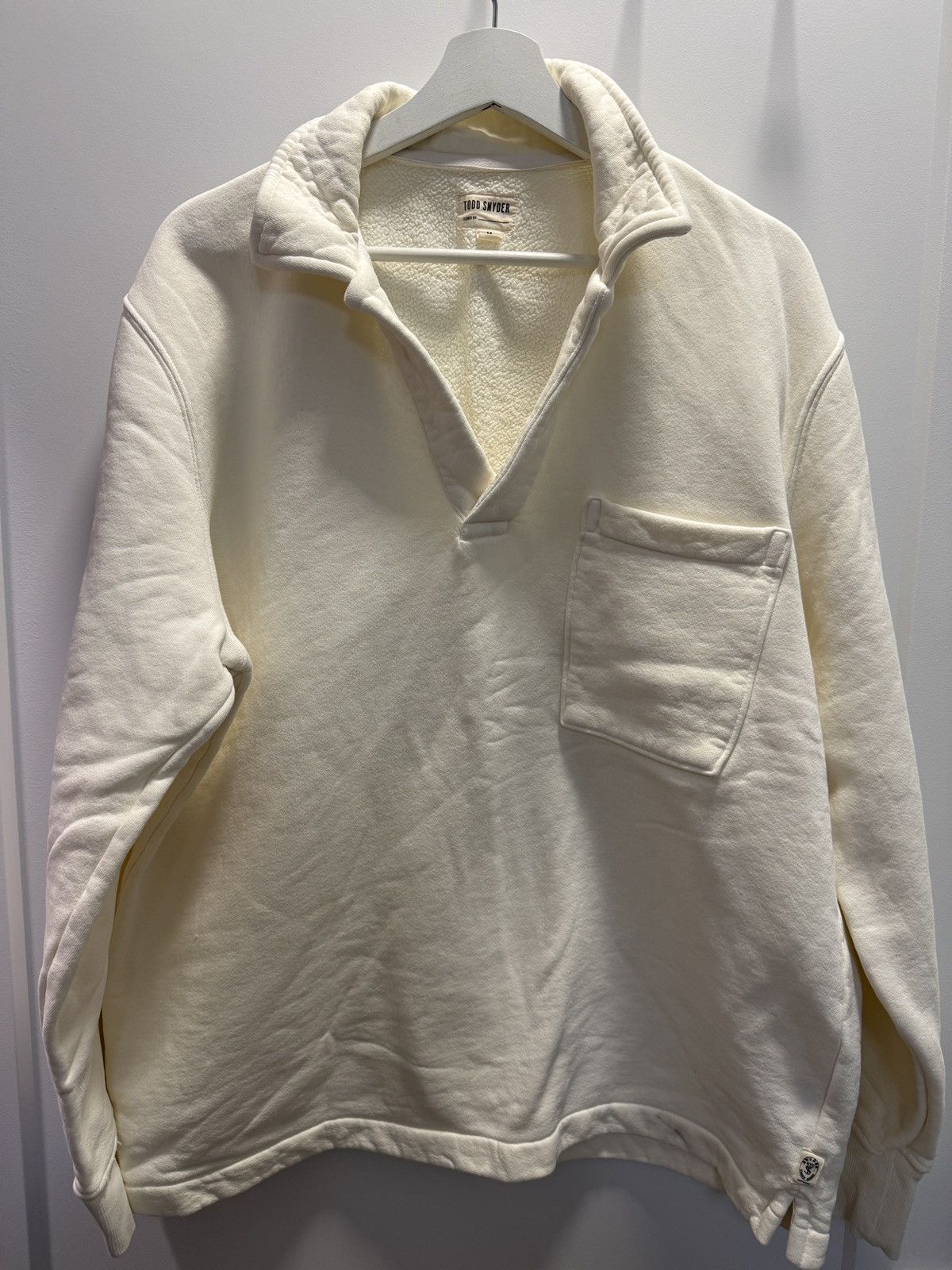Champion × Todd Snyder Made in L.A. Fleece Polo in Coastal White M / Coastal White Size US M / EU 48-50 / 2 - 1 Thumbnail