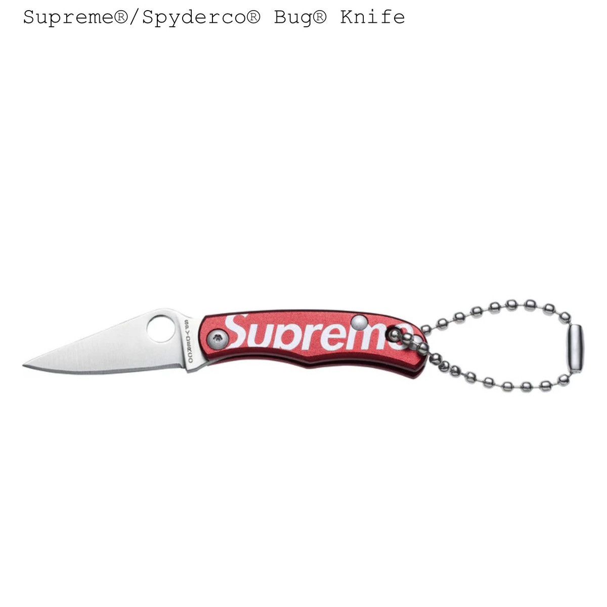 Supreme Supreme Spyderco Bug Knife Red FW24 Size ONE SIZE - 2 Thumbnail