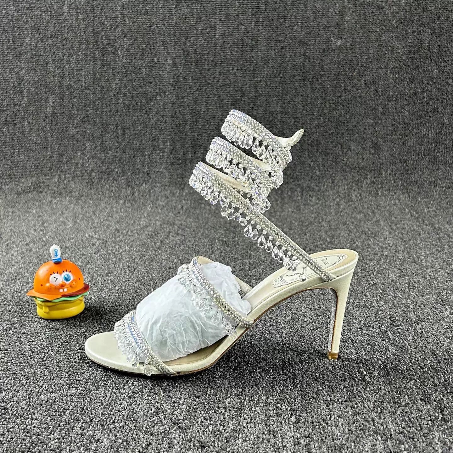 Rene Caovilla Rene Caovilla Silver Crystal-Embellished Sandals 37 Size US 6.5 / IT 36.5 - 3 Thumbnail