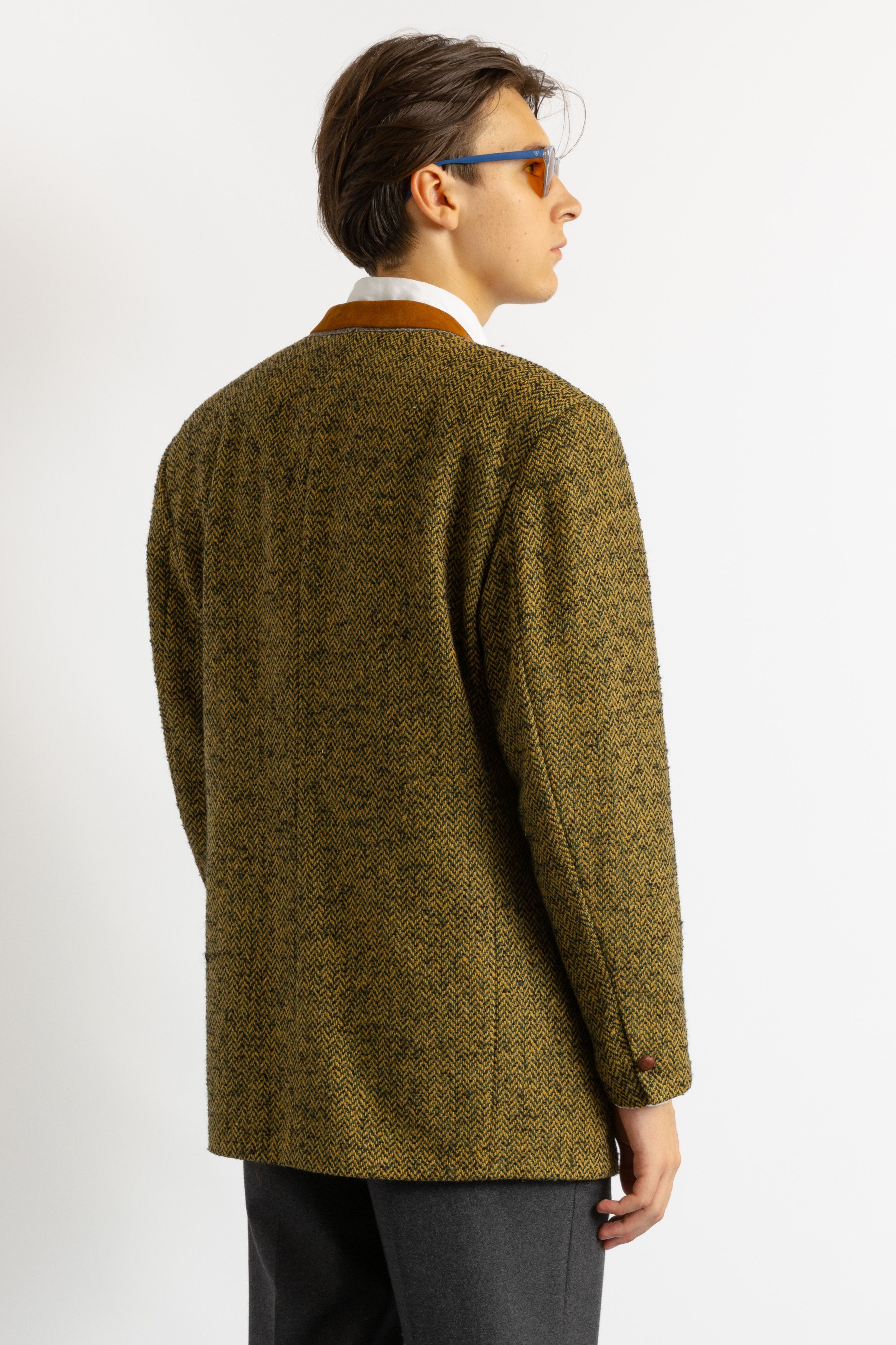 Vintage Mario Barutti Wool Brown Beige Man Wool Blazer XL 8723 Size US XL / EU 56 / 4 - 4 Thumbnail