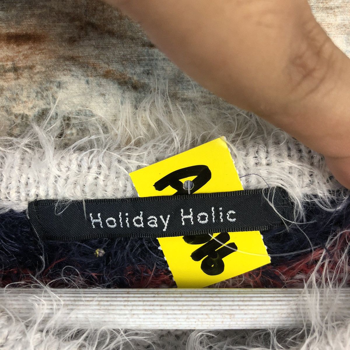 Homespun Knitwear × Japanese Brand × Solid and Striped Holiday Holic mohair fur shaggy stripe Knitwear #A1316 Size M / US 6-8 / IT 42-44 - 9 Thumbnail
