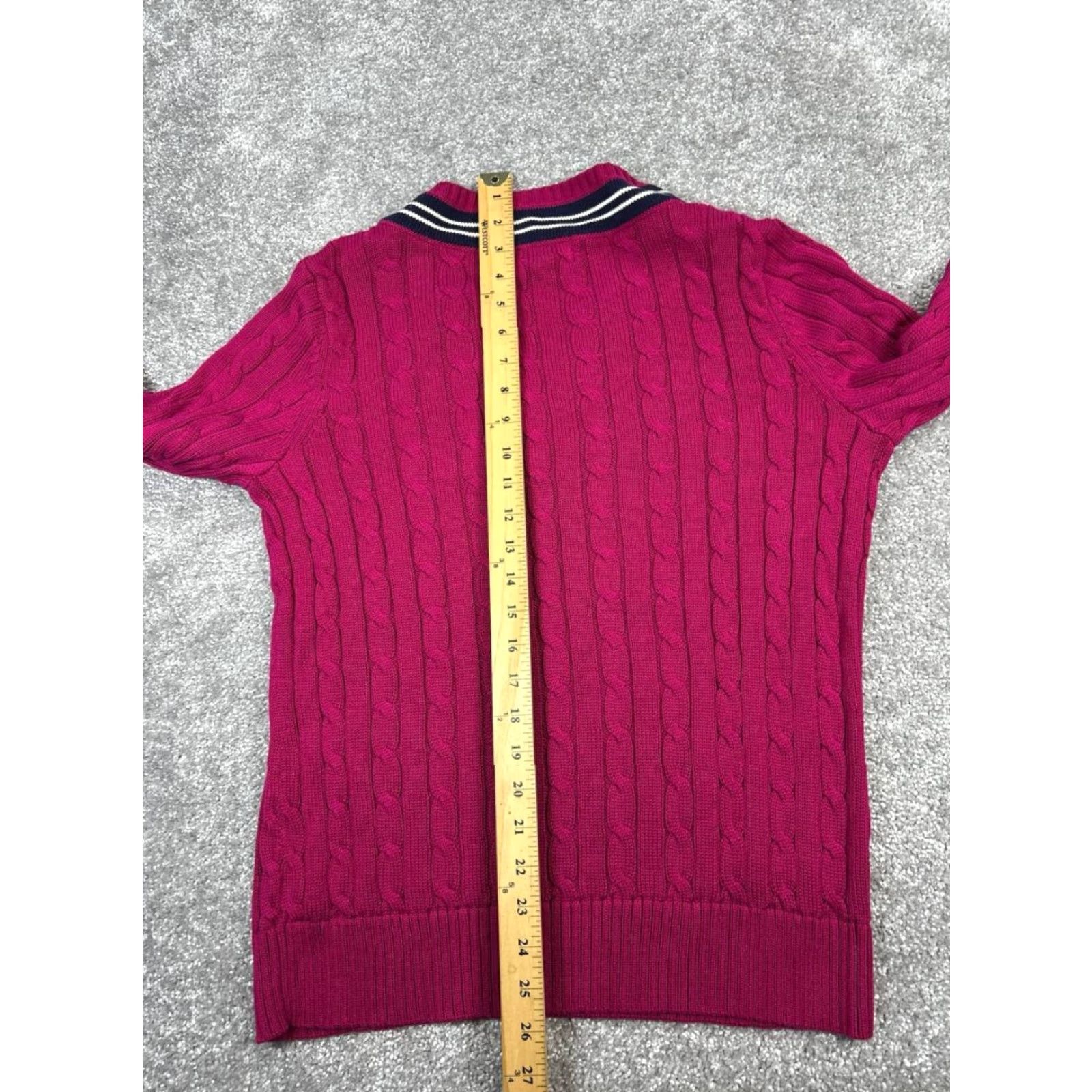 Ralph Lauren Ralph Lauren Sweater Womens XL Pink Cotton Cable-Knit Pullover V-Neck Casual Winter Regular Size XL / US 12-14 / IT 48-50 - 6 Thumbnail