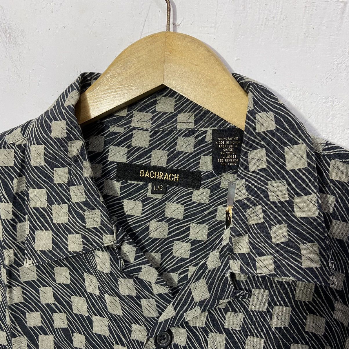 Bachrach × Vintage Bachrach Open Collar 100% Rayon Shirt Dark Grey ⁣ Size US L / EU 52-54 / 3 - 3 Thumbnail