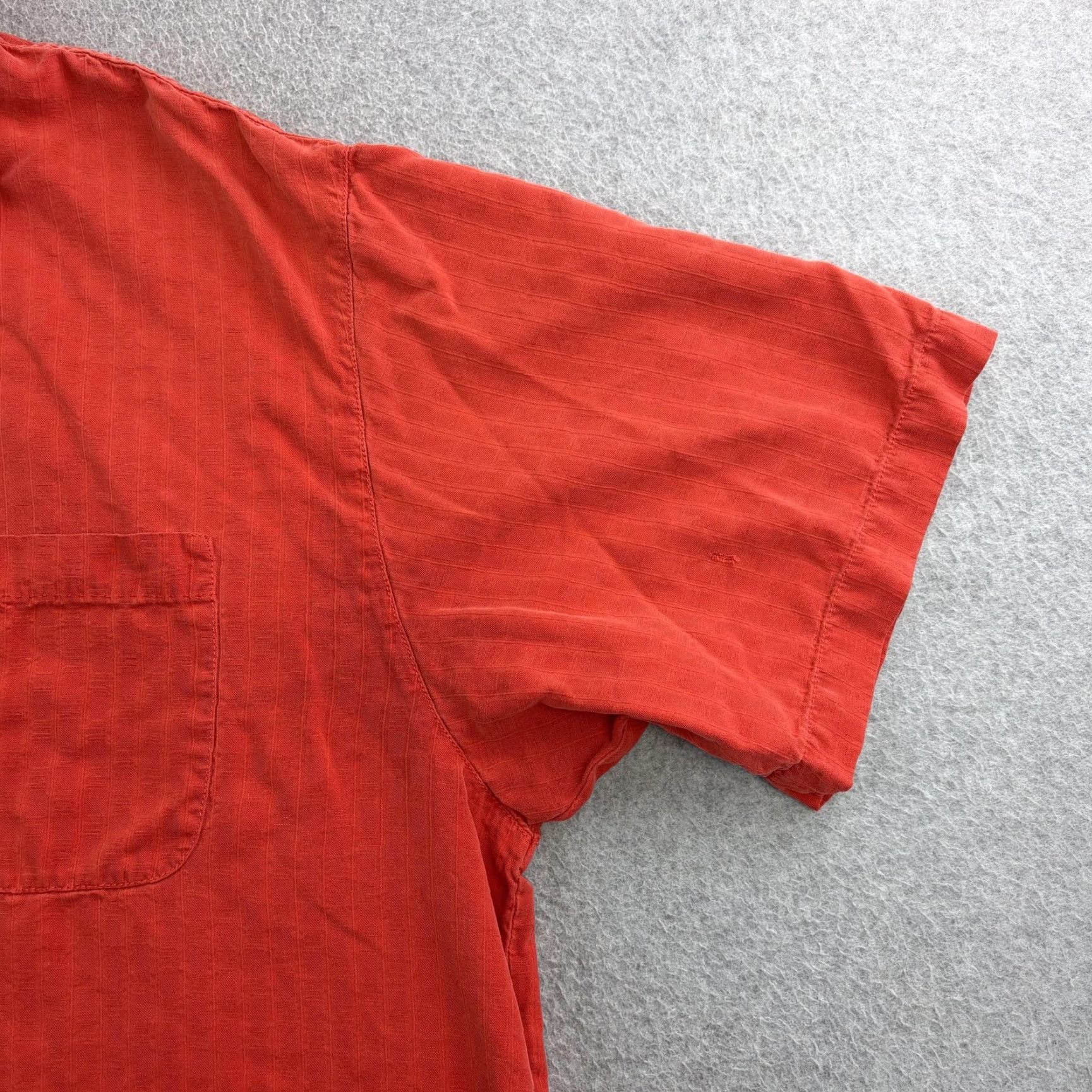 Tommy Bahama Tommy Bahama Shirt Mens XL Orange Silk Solid Short Sleeve Button Front Casual Size US XL / EU 56 / 4 - 7 Thumbnail