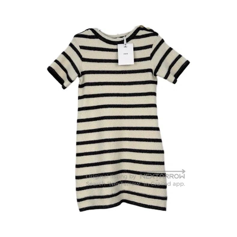 Dior Dior Blue and white striped classic logo short-sleeved kni Size XS / US 0-2 / IT 36-38 - 1 Thumbnail