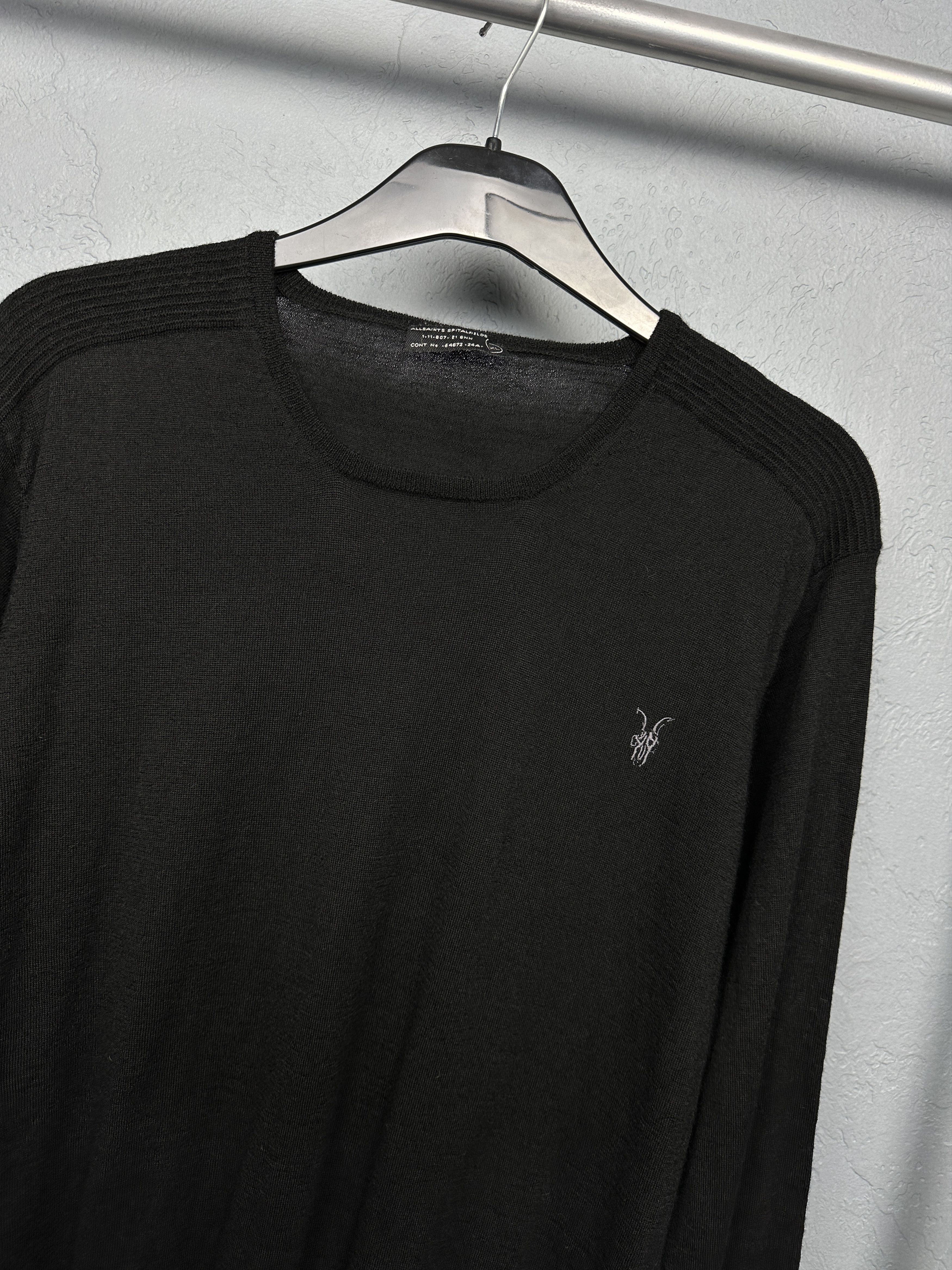 Allsaints AllSaints Mens Shadow Merino Wool Crew Neck Sweater Size US XL / EU 56 / 4 - 2 Thumbnail