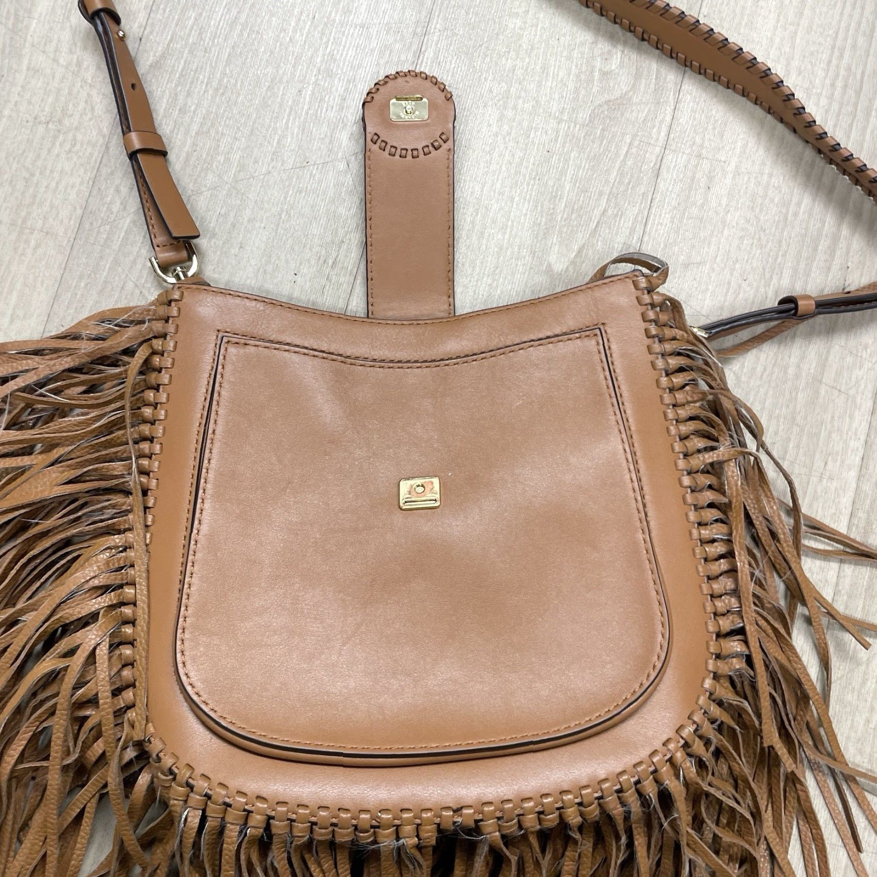 Michael Kors Michael Kors Lillie Fringe Purse Pocketbook Bag Leather Crossbody Brown Womens Rodeo Size ONE SIZE - 4 Thumbnail