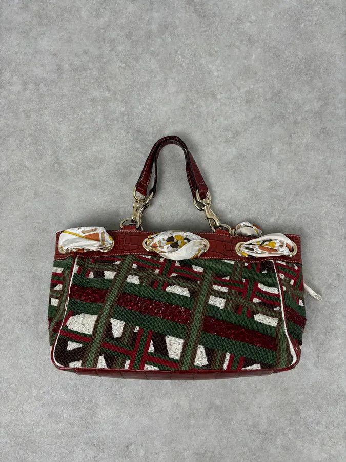 Gucci Gucci Burgundy Embroidered Beaded Canvas 85th Anniversary Positano Tote Bag Size ONE SIZE - 7 Thumbnail