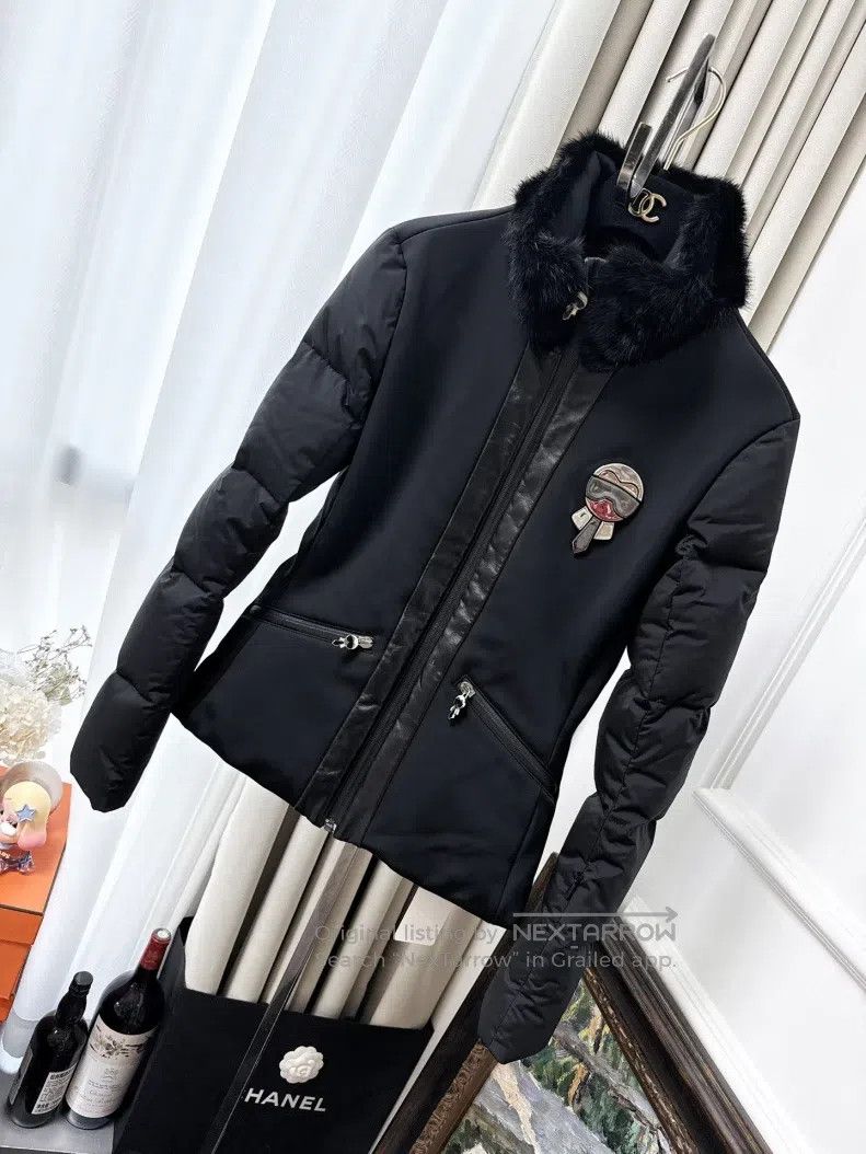 Fendi Fendi Black Mink Fur Collar Ski Jacket, Karl Lagerfeld Log Size XS / US 0-2 / IT 36-38 - 1 Thumbnail