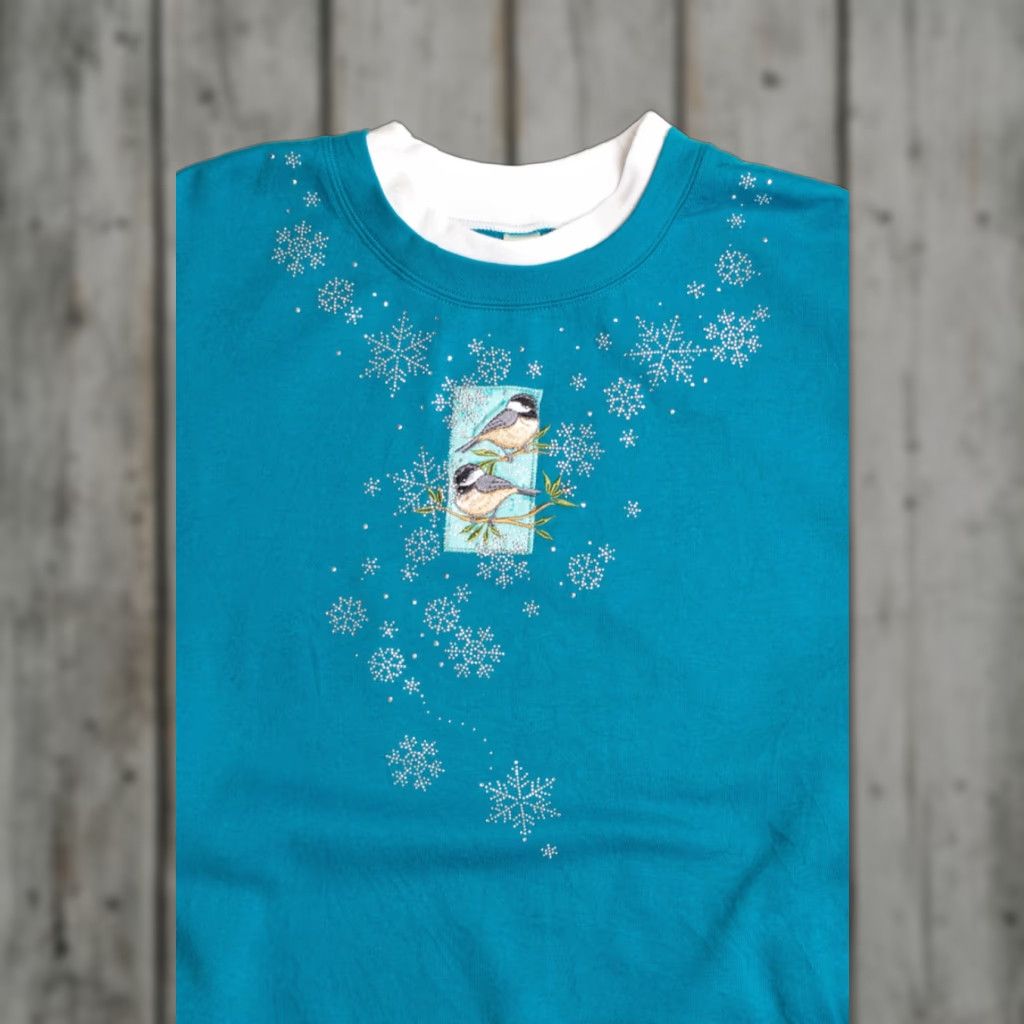 Vintage VINTAGE Morning Sun Blue Ugly Christmas Sweatshirt Sweatshirt XX-Large Adult Blue Christmas 90s Boys Girls Mens Womens Size XXL / US 16-18 / IT 52-54 - 1 Thumbnail