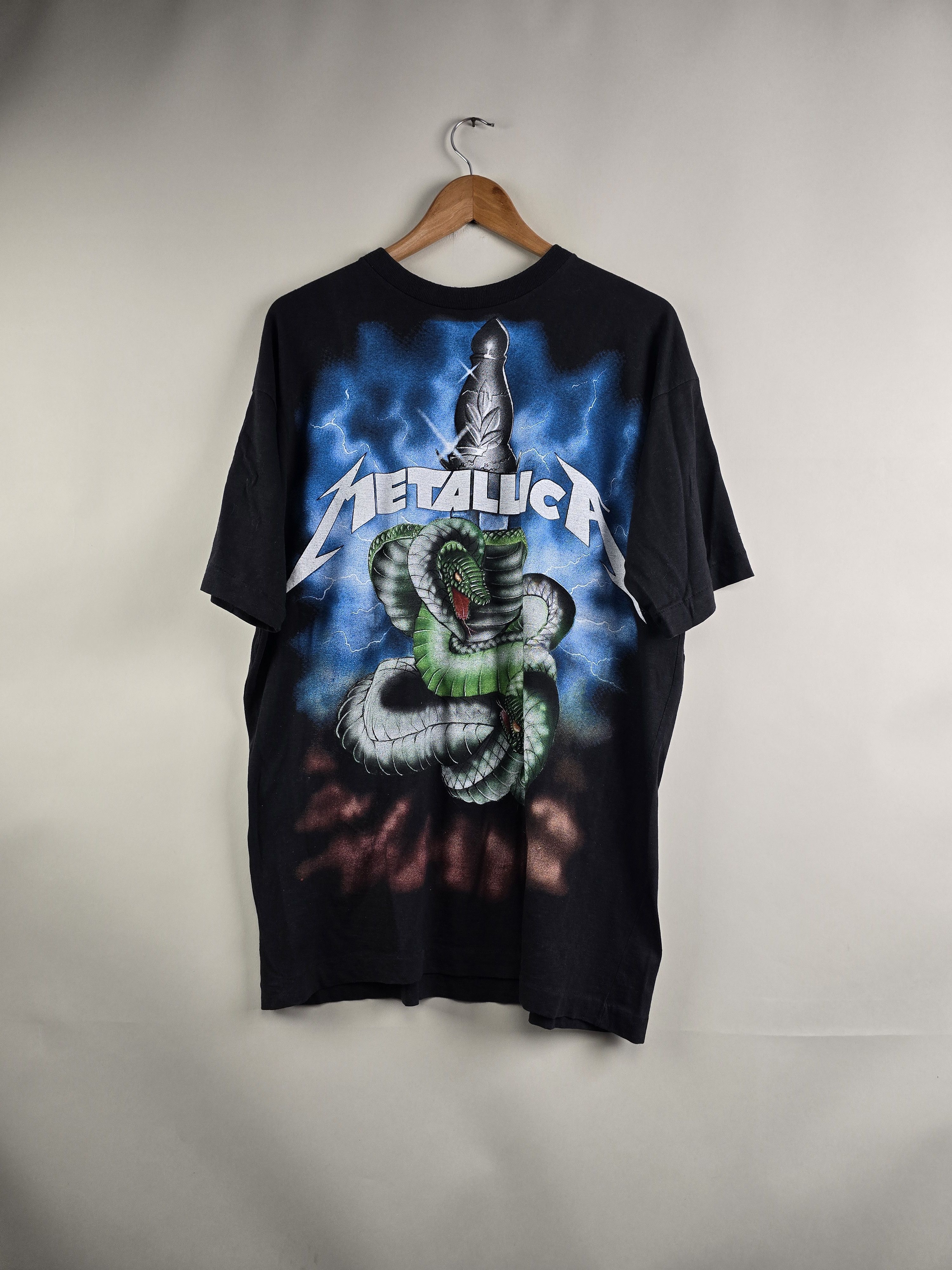 Band Tees × Metallica × Vintage 90s Metallica World Tour Full Print XL 23" 30" Size US XL / EU 56 / 4 - 1 Thumbnail