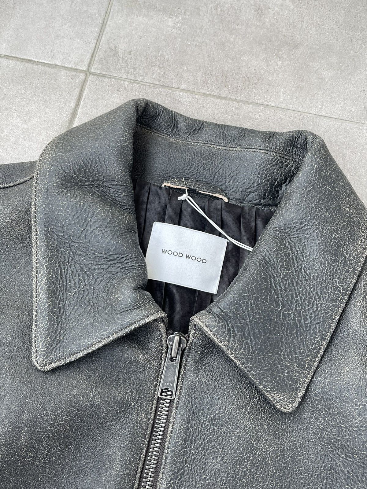 Wood Wood !DS! SS23 Wood Wood Jacob Gray Leather Jacket Size US XXL / EU 58 / 5 - 20 Thumbnail
