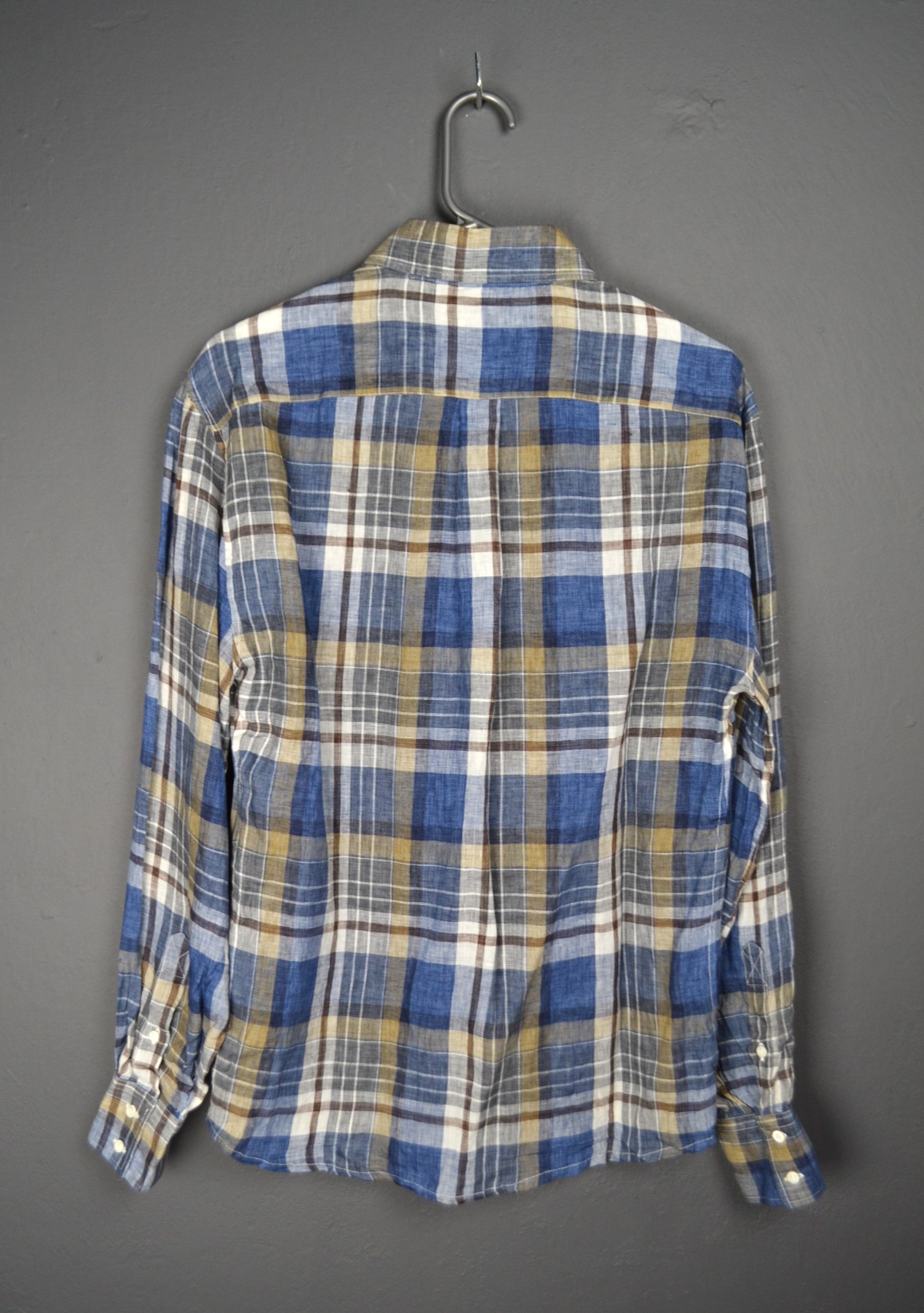 Brunello Cucinelli Brunello Cucinelli M size Linen Plaid Shirt Italy Size US M / EU 48-50 / 2 - 10 Thumbnail