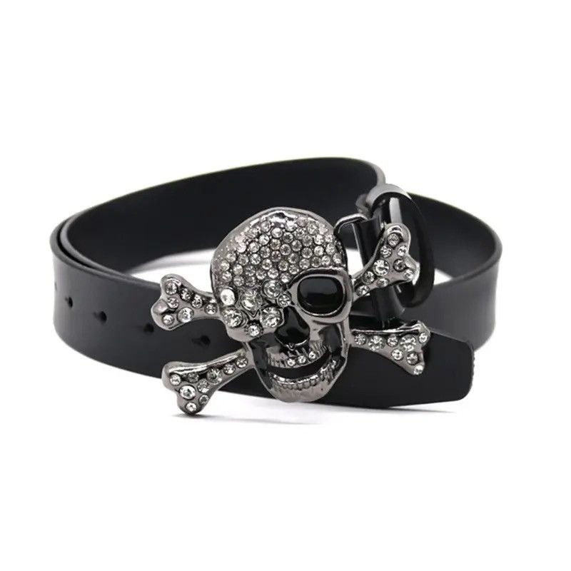 Japanese Brand × Vintage Rhinestone Skull Buckle Belt Size ONE SIZE - 2 Thumbnail