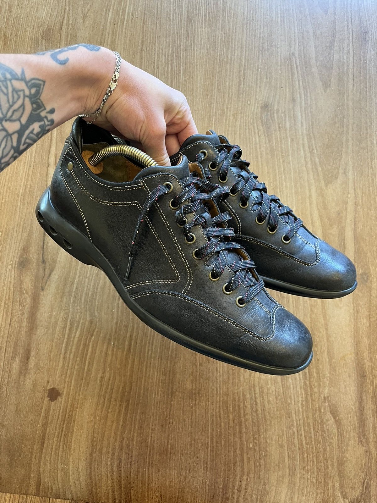 image of VTG Cole Haan Nike Air Leather Driving Shoe Mens 8 Y2K Black