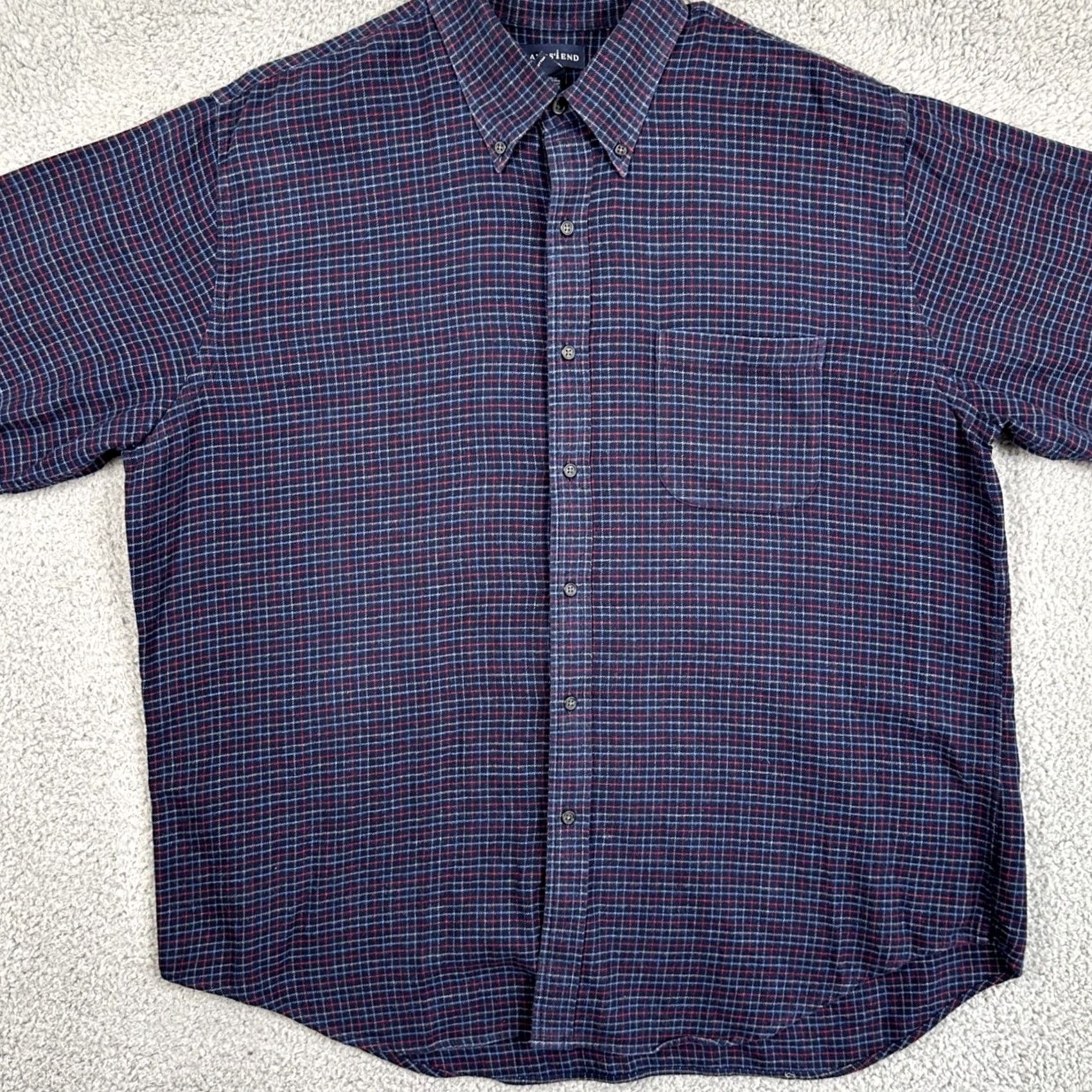 Lands' End VINTAGE Lands' End Shirt Flannel Mens XL Blue Plaid Long Sleeve Pocket Shirt Size US XL / EU 56 / 4 - 2 Thumbnail