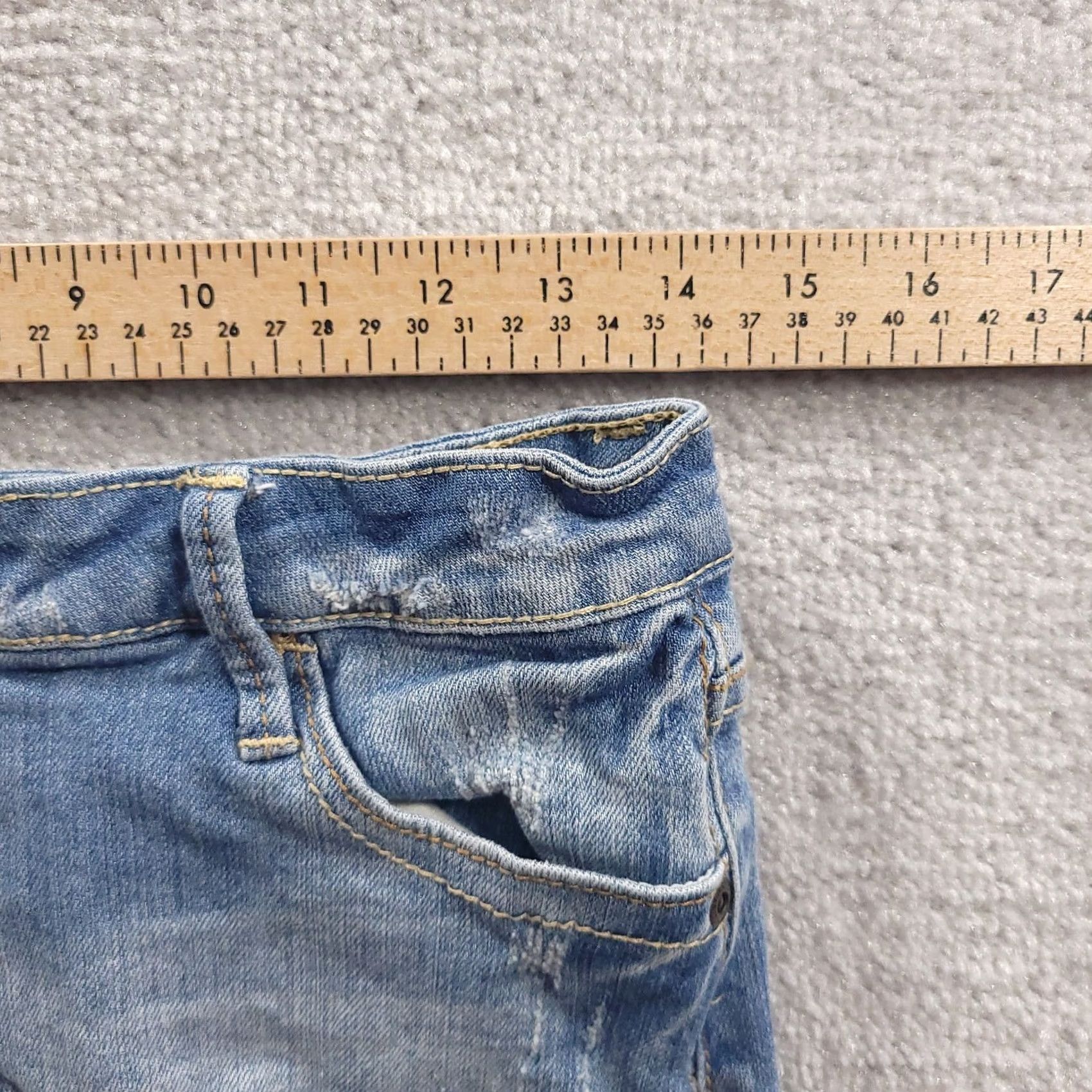 Forever 21 Forever Twenty One Womens Mini Skirt Denim Distressed Raw Hem Stretch Medium Blue Structuring: Skirt Womens Mini Casual Denim Blue 90s? Size 32" / US 10 / IT 46 - 4 Thumbnail