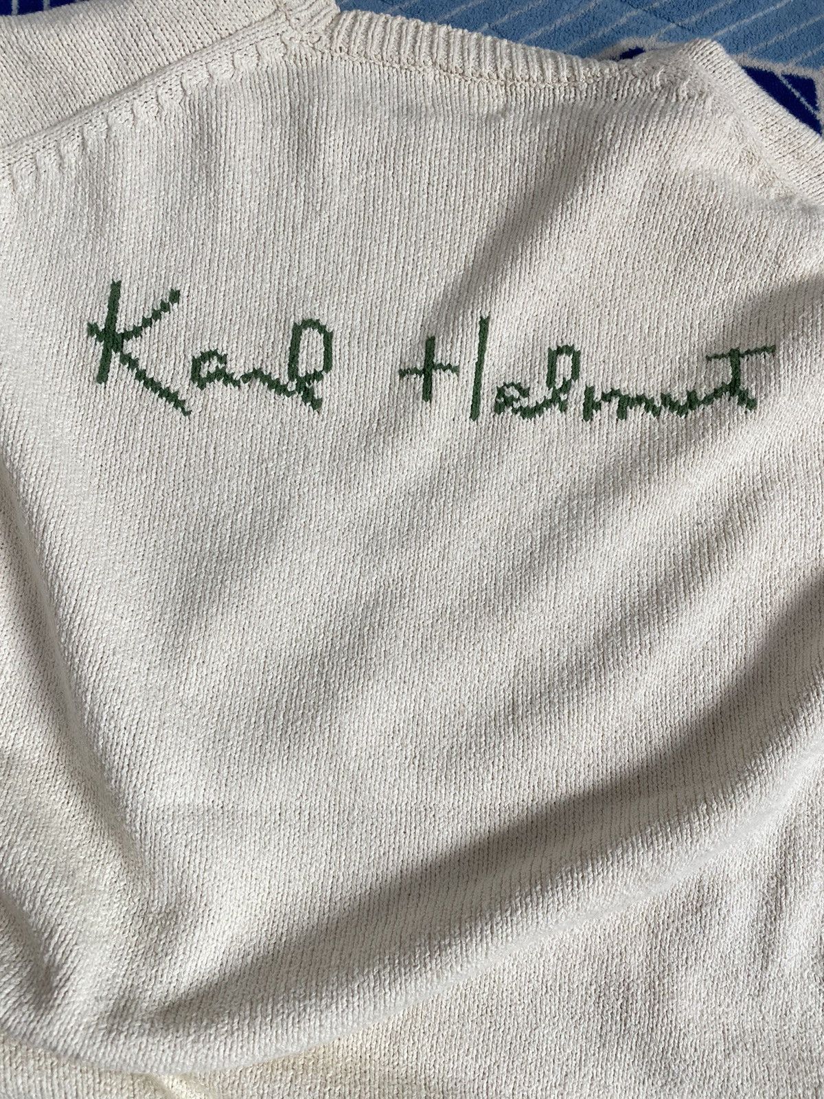 Japanese Brand × Karl Helmut × Pink House Karl Helmut Embroidery Knitwear Size US L / EU 52-54 / 3 - 5 Thumbnail