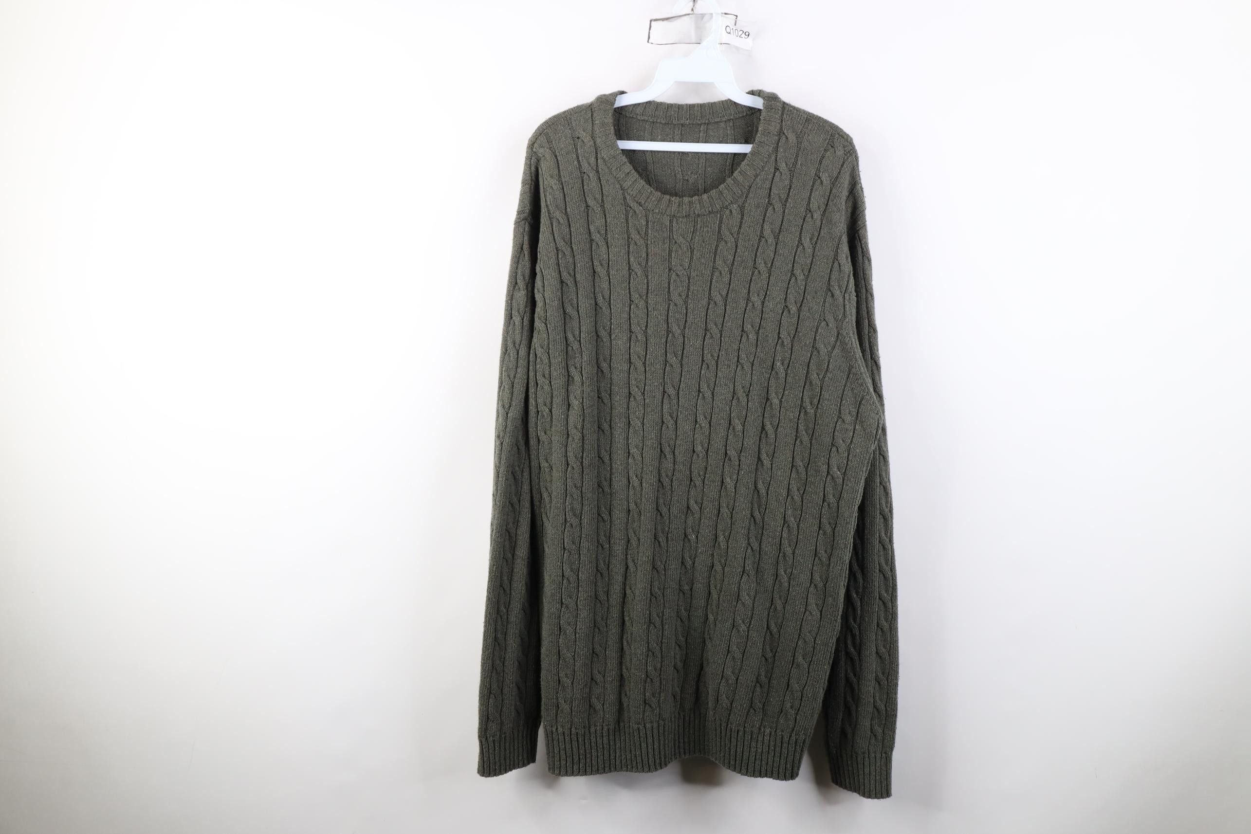 Vintage Vintage 90s Streetwear Chunky Cable Knit Crewneck Sweater Size US XL / EU 56 / 4 - 1 Thumbnail