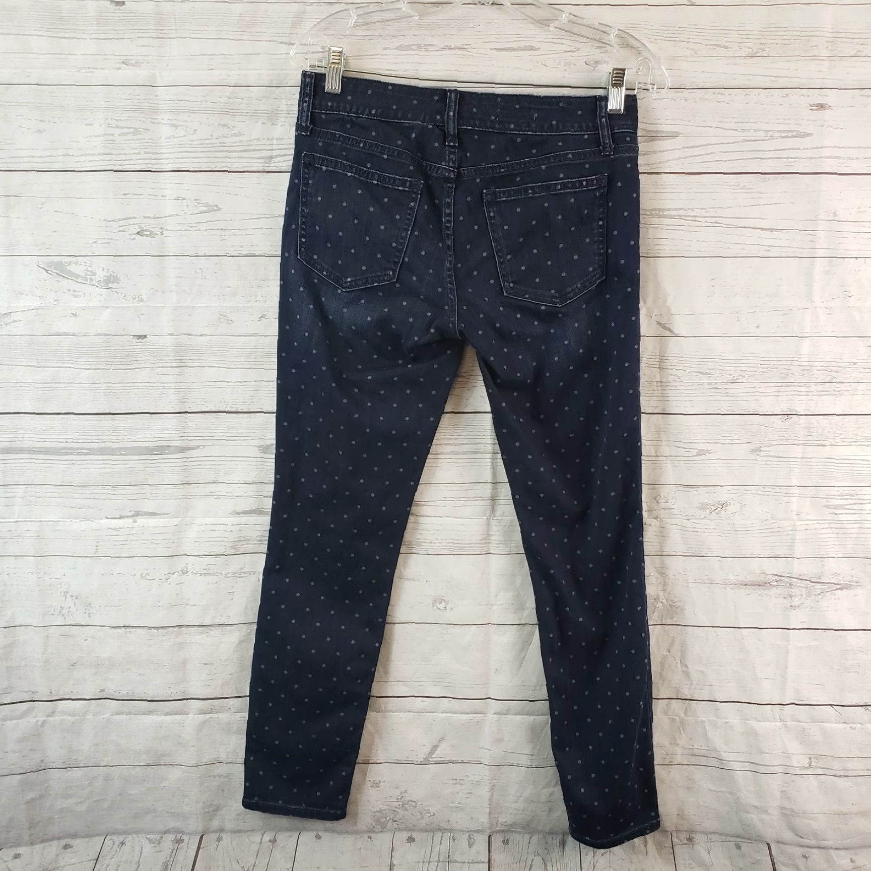 Gap Gap Womens Always Skinny Jeans Sz 25 Blue Dark Wash Polka Dots Low Rise Jeans Womens 25 Blue Dark Wash Polka Dot Skinny Size 42" / US 20 - 3 Thumbnail