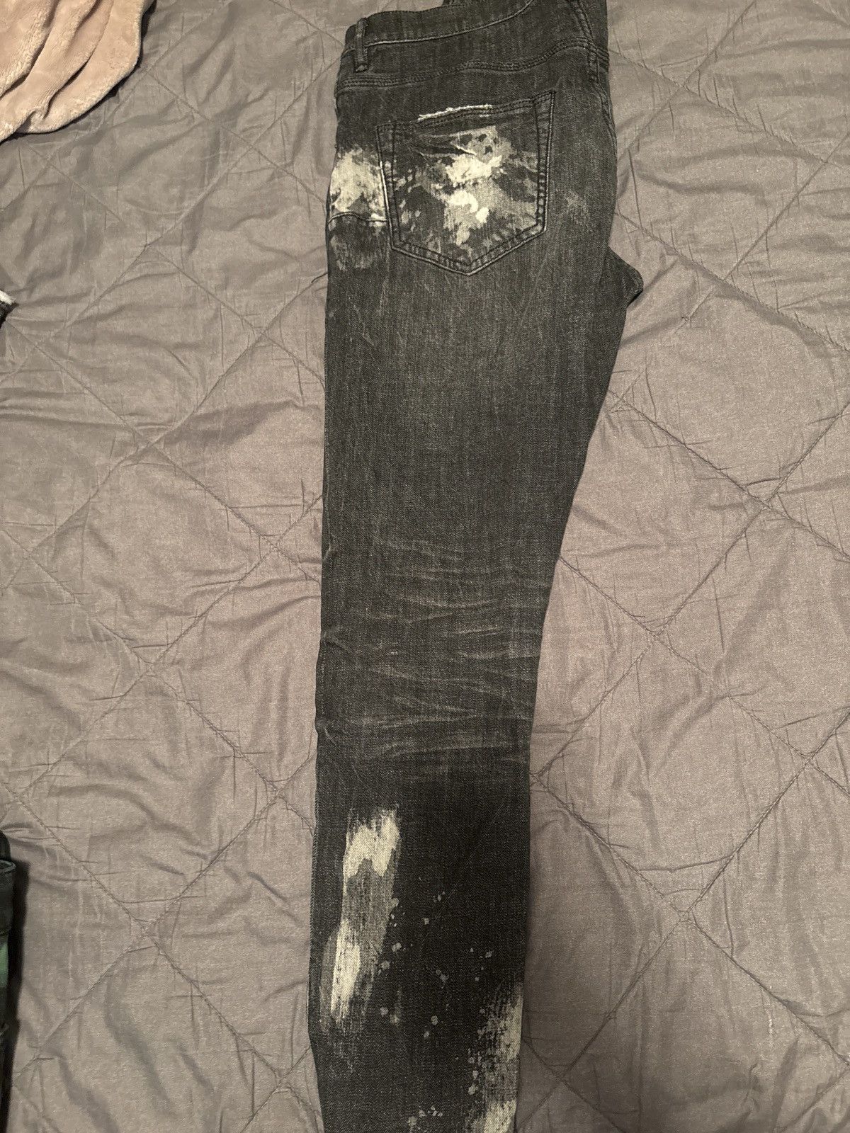 Purple Brand PURPLE BRAND Big Bleach Blowout Skinny Jeans 'Black' Size US 31 - 1 Thumbnail