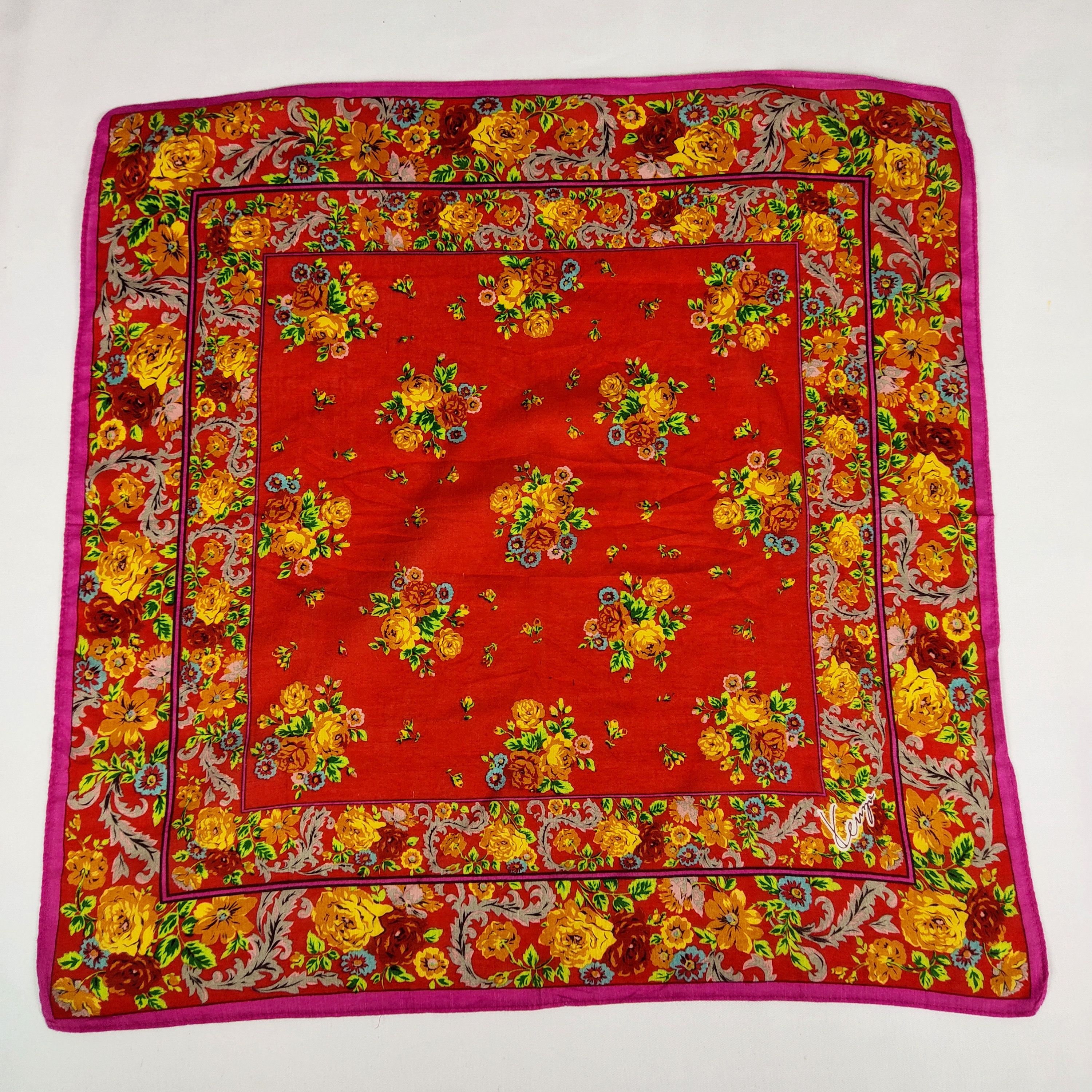 Kenzo × Vintage Kenzo Handkerchief / Bandana / Neckerchief FZ195 Size ONE SIZE - 3 Thumbnail