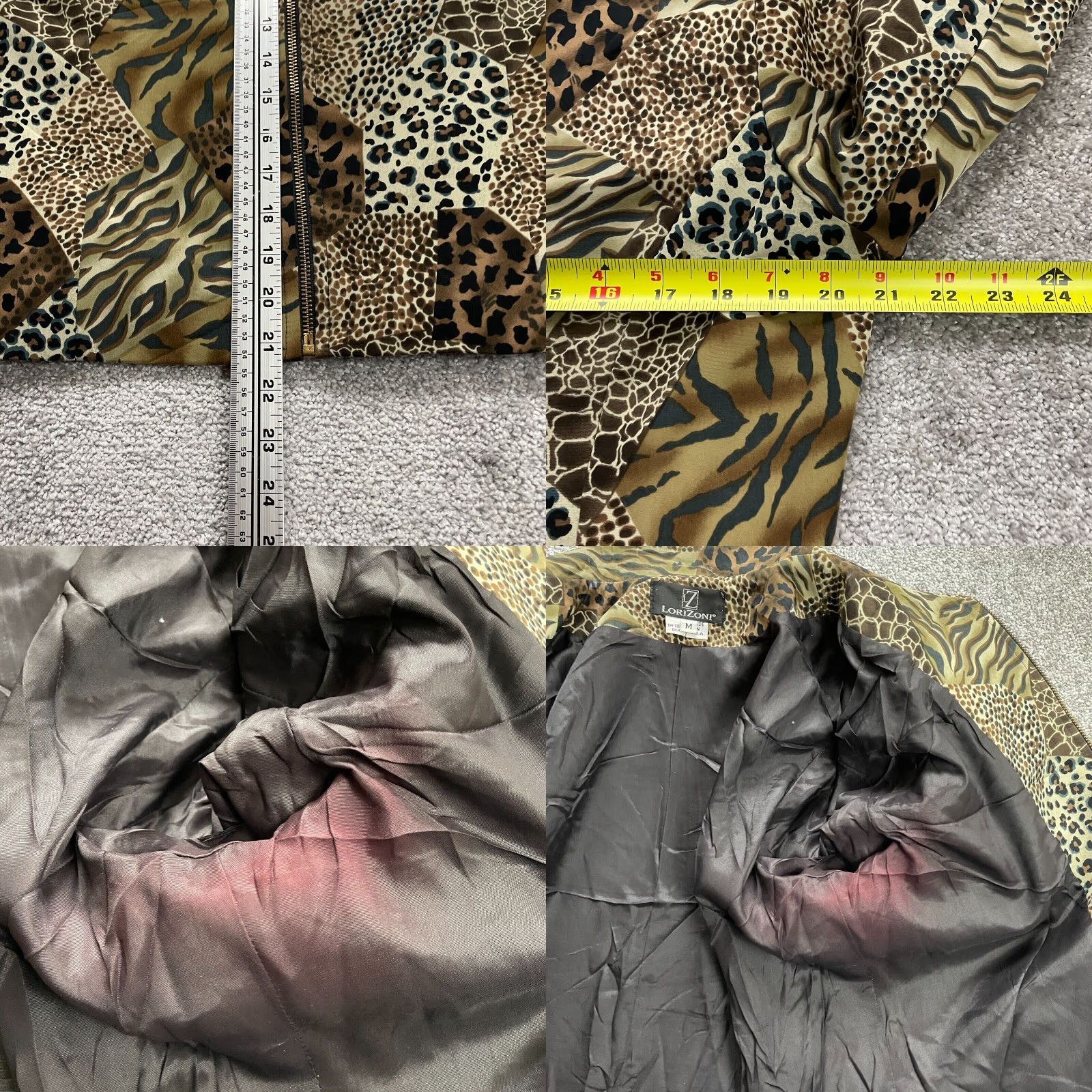Vintage VINTAGE Lorizoni Coat Jacket Womens Medium Brown Animal Print Full Zip Lined Size M / US 6-8 / IT 42-44 - 8 Thumbnail