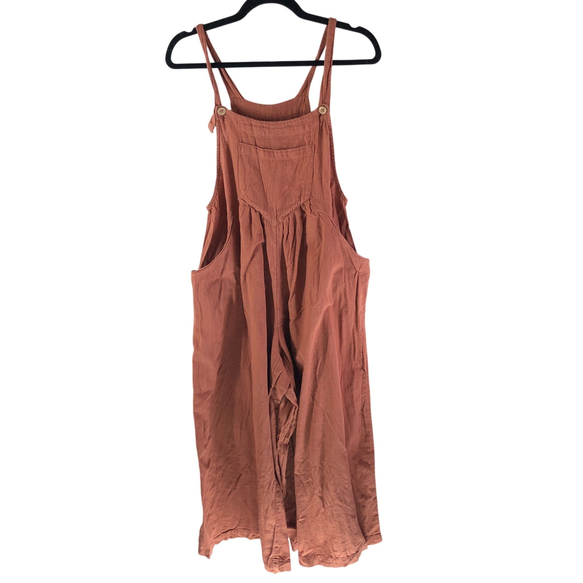 Other Natural Life Womens Overalls Lightweight Cotton Wide Leg Poc Size 35" - 1 Thumbnail