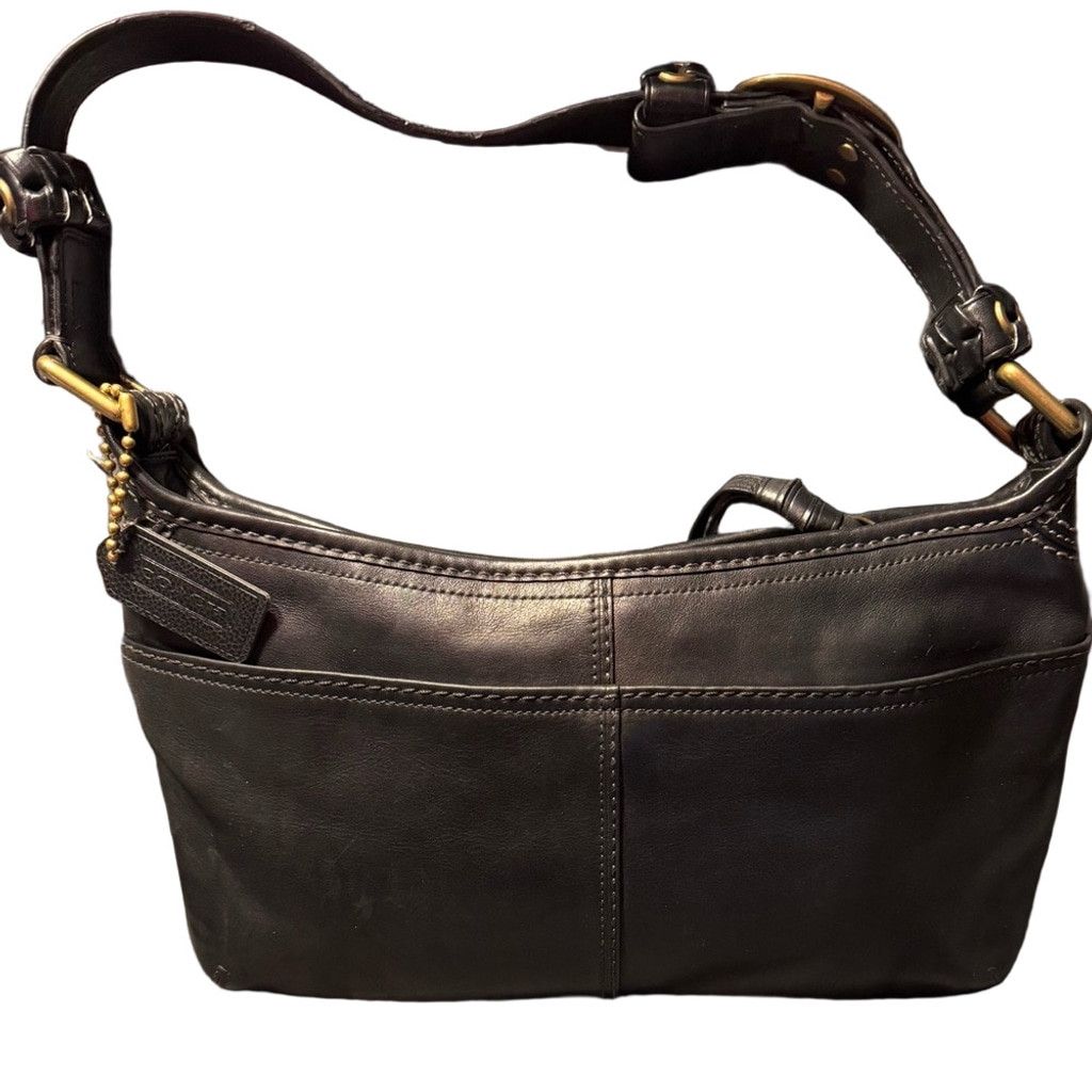 Coach Coach Bleeker Shoulder Bag 2007 Black Leather EUC Size ONE SIZE - 1 Thumbnail