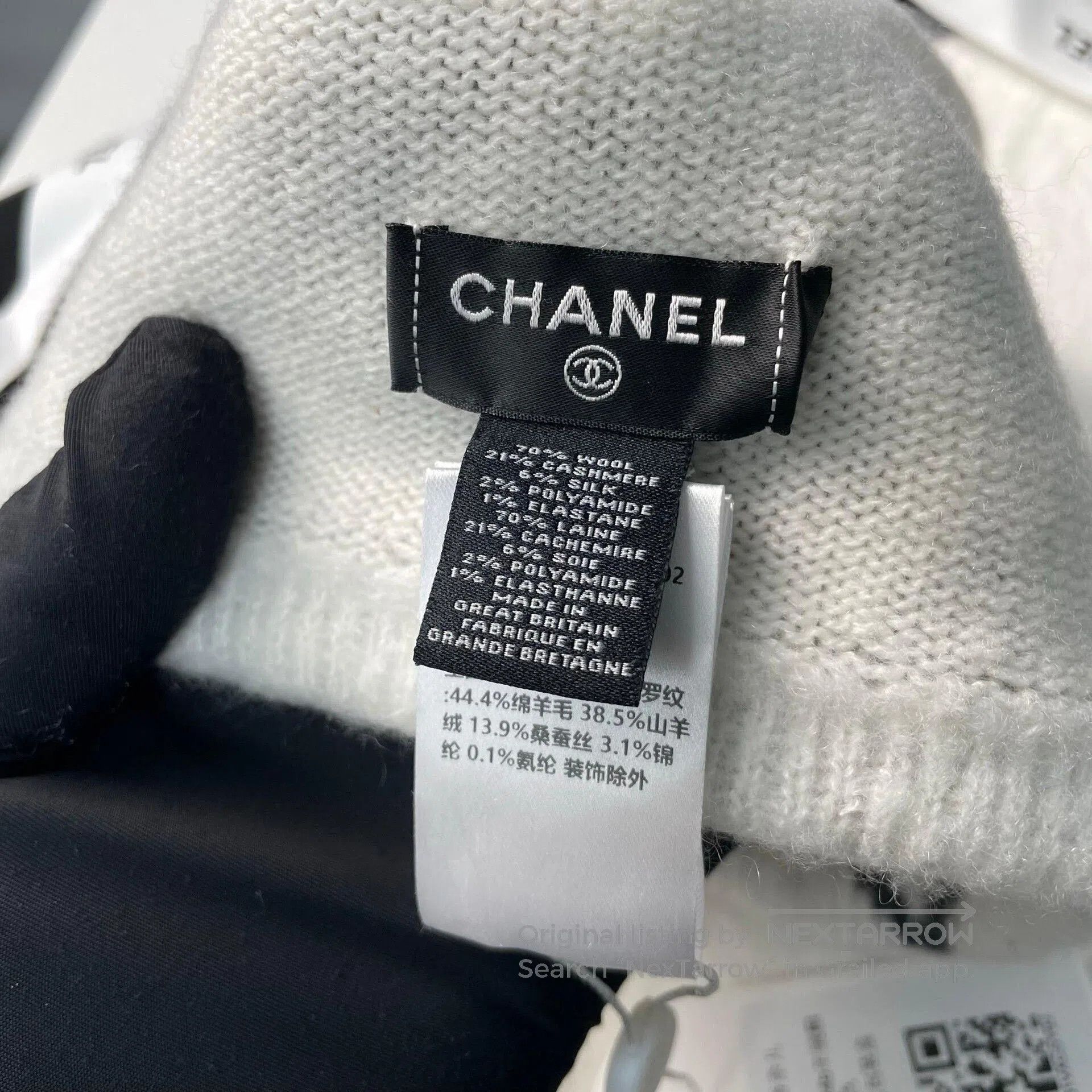 Chanel Chanel Black White Diamond Double C Beanie. Size ONE SIZE - 7 Thumbnail
