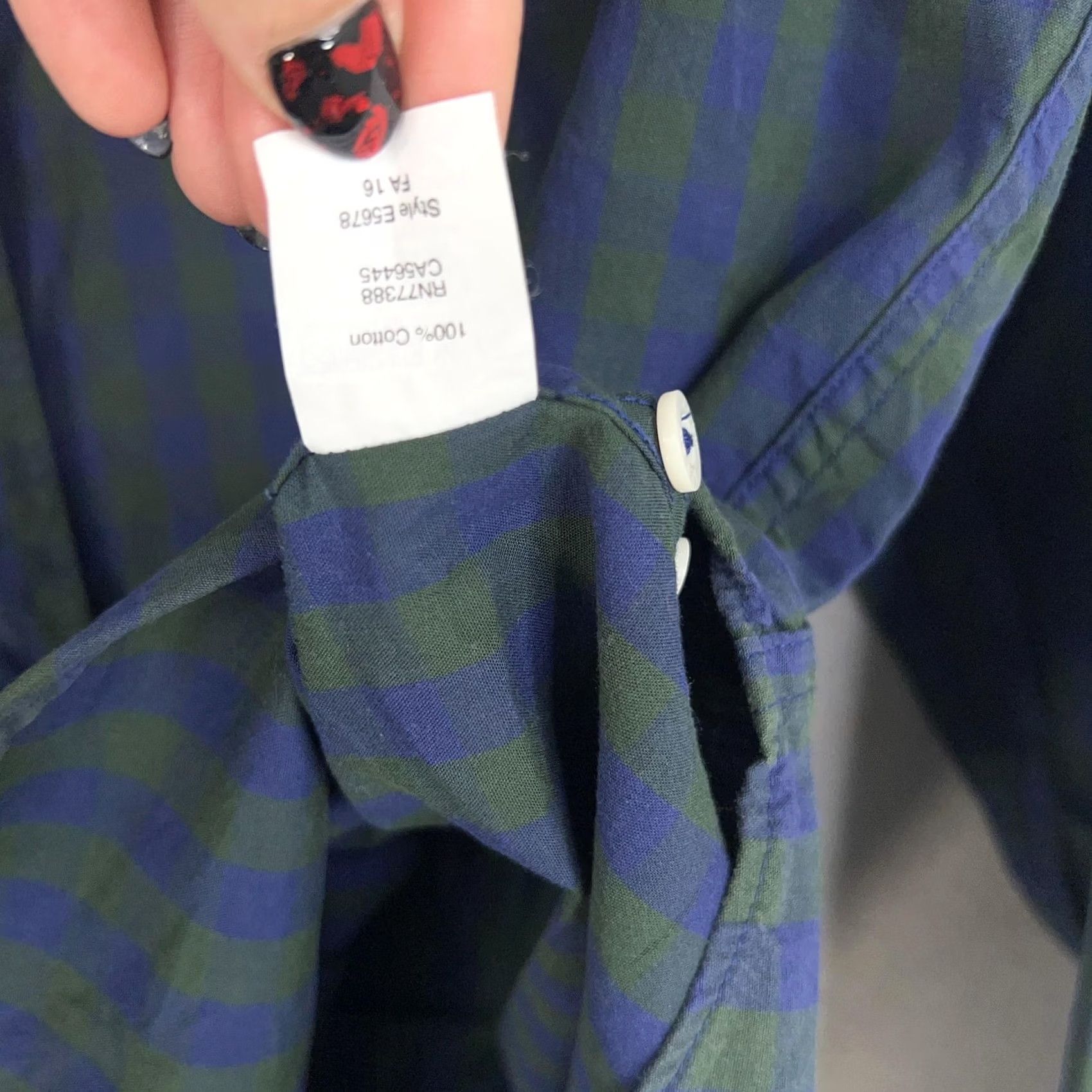 J.Crew J.CREW Shirt Mens Large Blue Green Gingham Plaid Button-Down Collar Pocket Casual Preppy Size US L / EU 52-54 / 3 - 6 Thumbnail