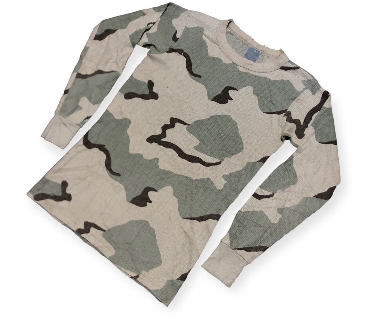 image of Military x USMC Vintage 80's Army Desert Camouflage Knit Long Sleeve in Brown, Women's (Size Small)